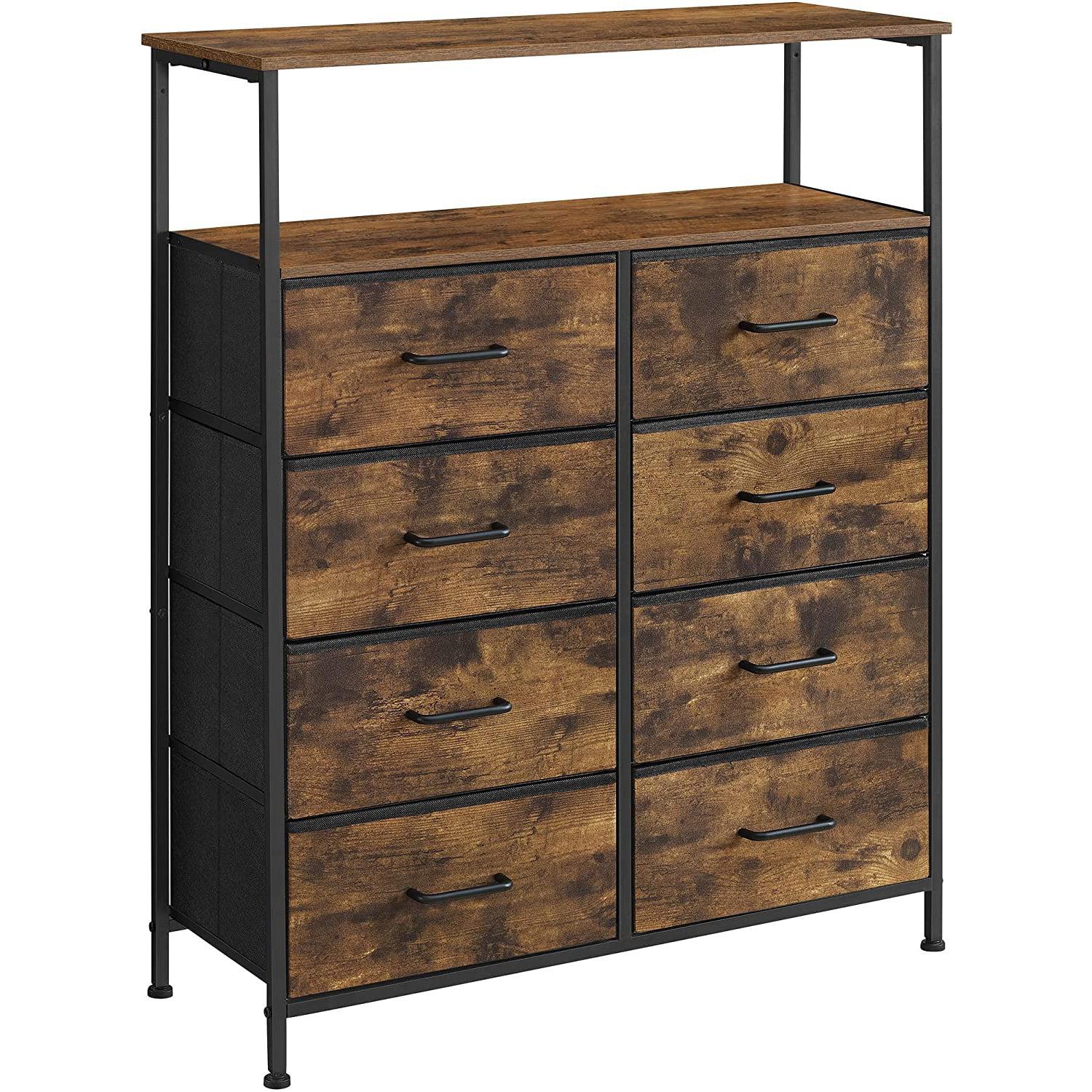 Komoda s ladicom za tkanine, 80 x 108 x 30 cm, rustikalno smeđa | SONGMICS-vitahome.hr