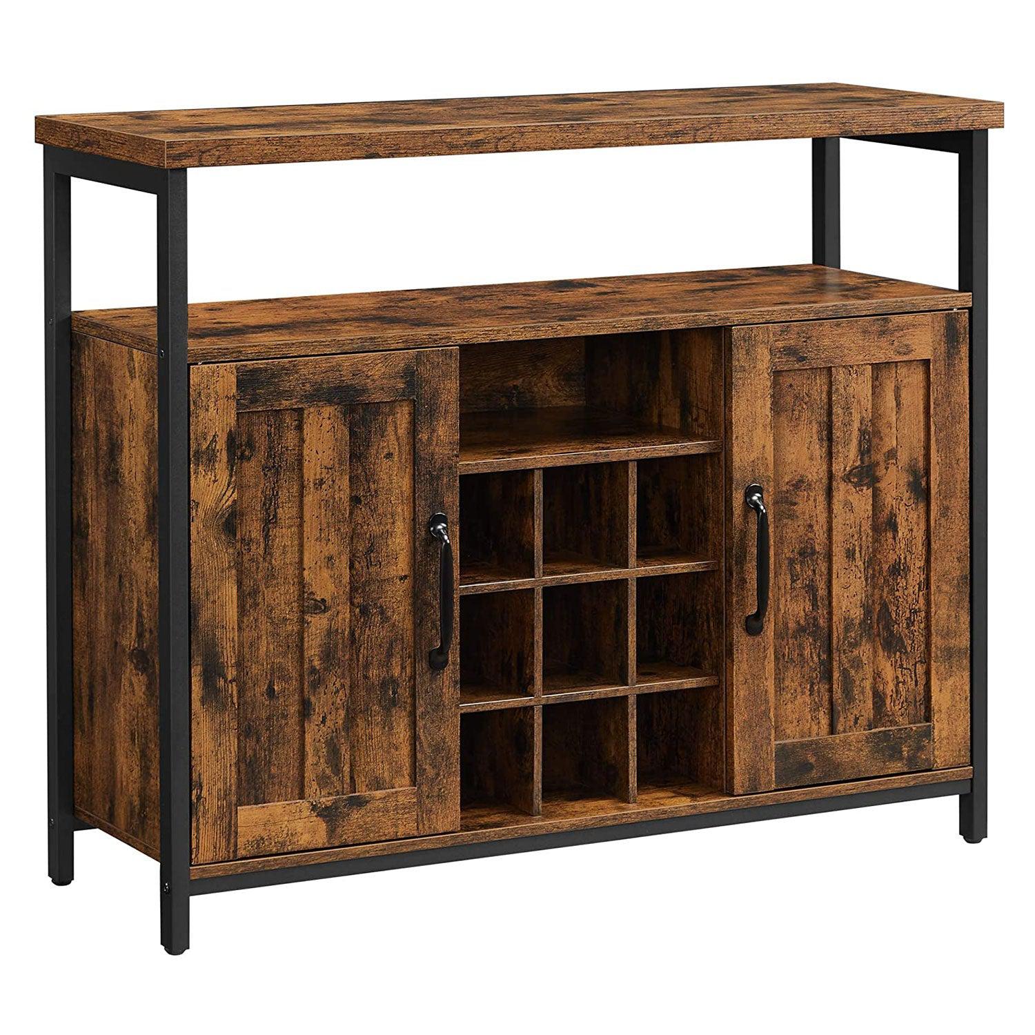 Komoda sa policama za vino 100 x 35 x 81,4 cm rustikalno smeđa | Vasagle-vitahome.hr