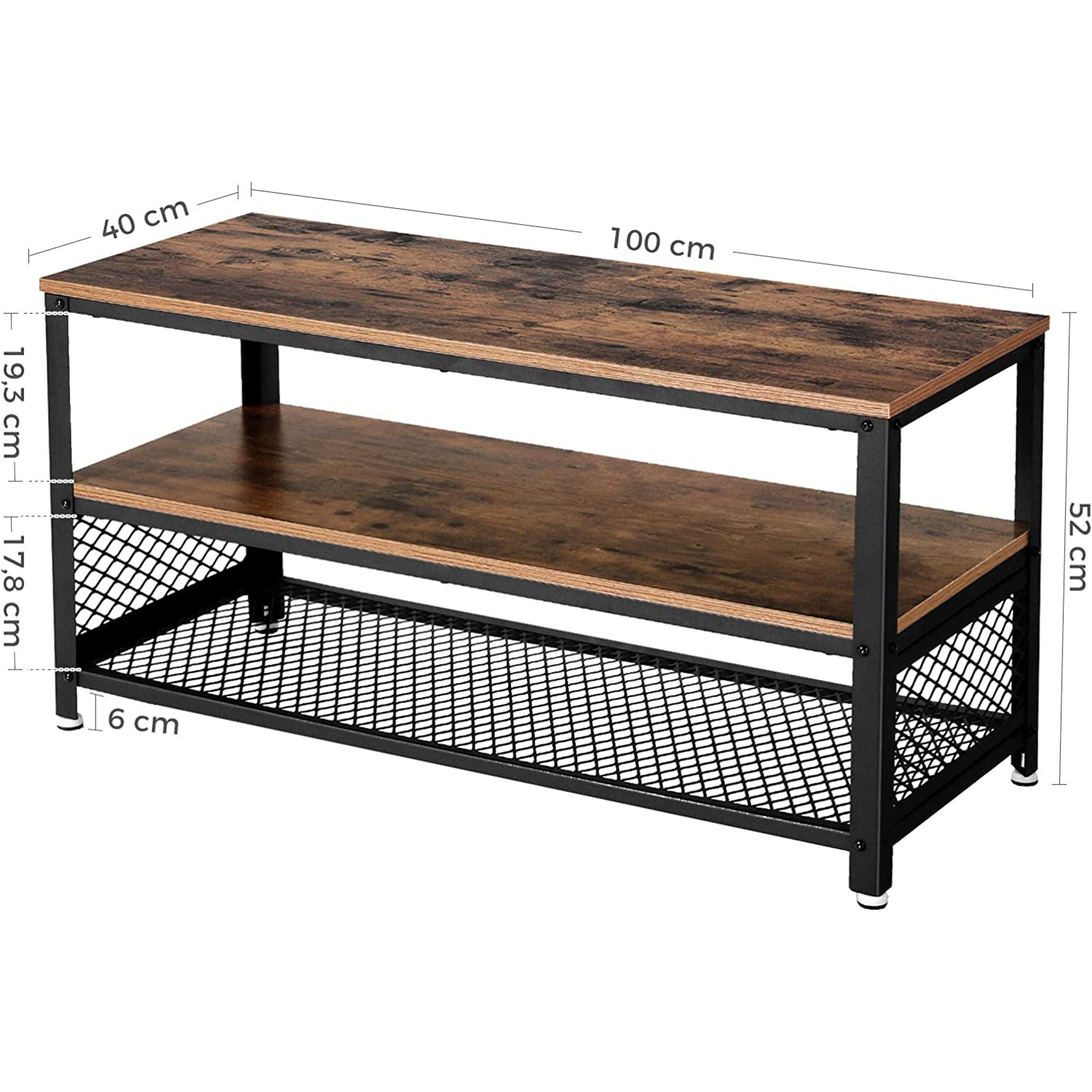 Komoda za TV 100 x 40 x 52 cm tamno smeđa | Vasagle-vitahome.hr