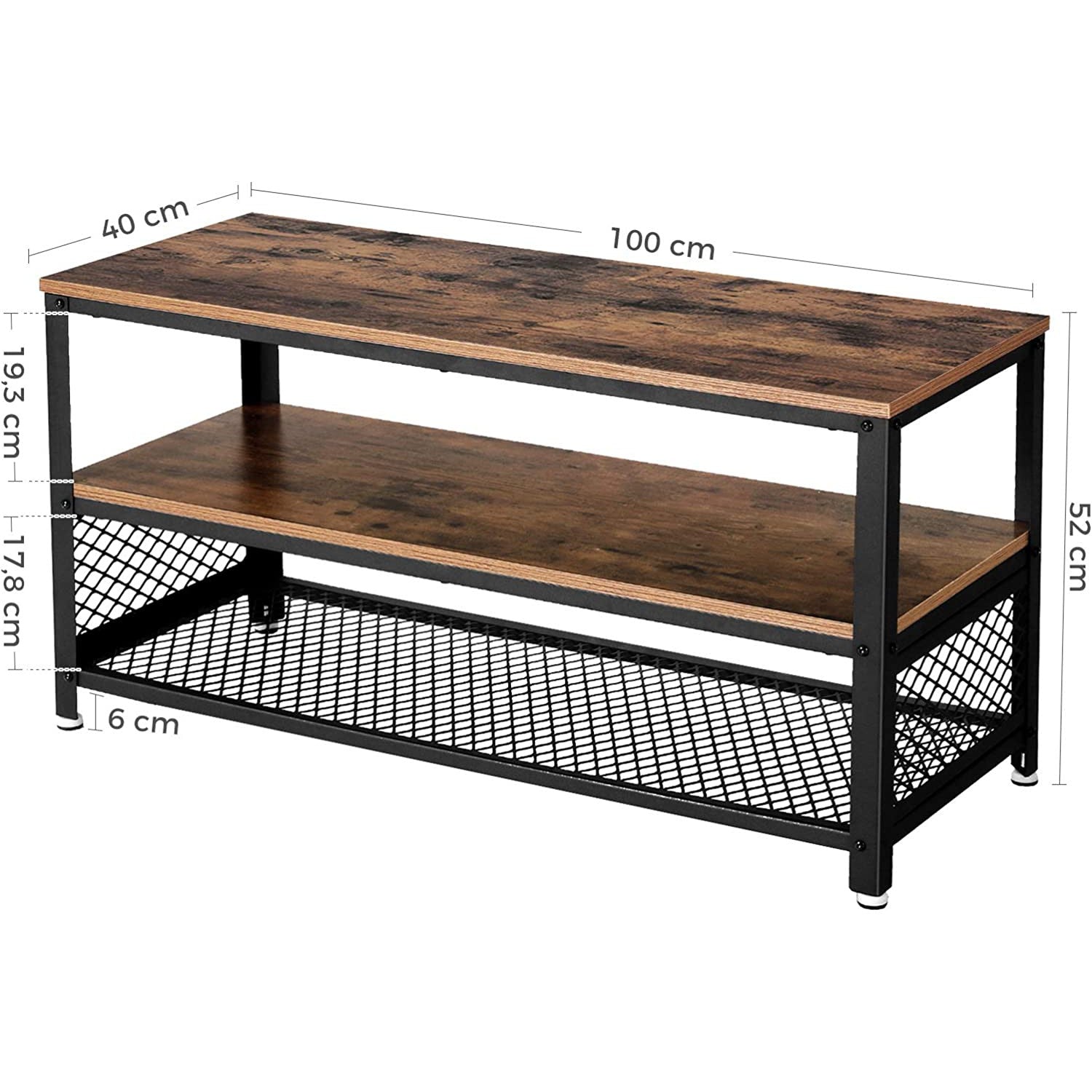 Komoda za TV 100 x 40 x 52 cm tamno smeđa | Vasagle-vitahome.hr