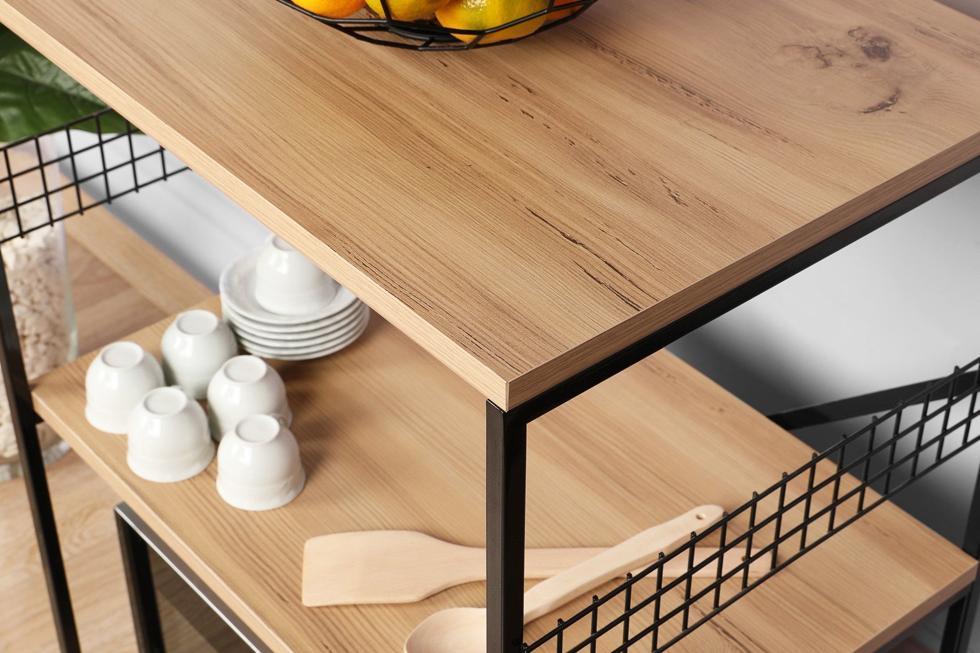 Konyhai polc Anemon - Black, Pine | AG-vitahome.hr