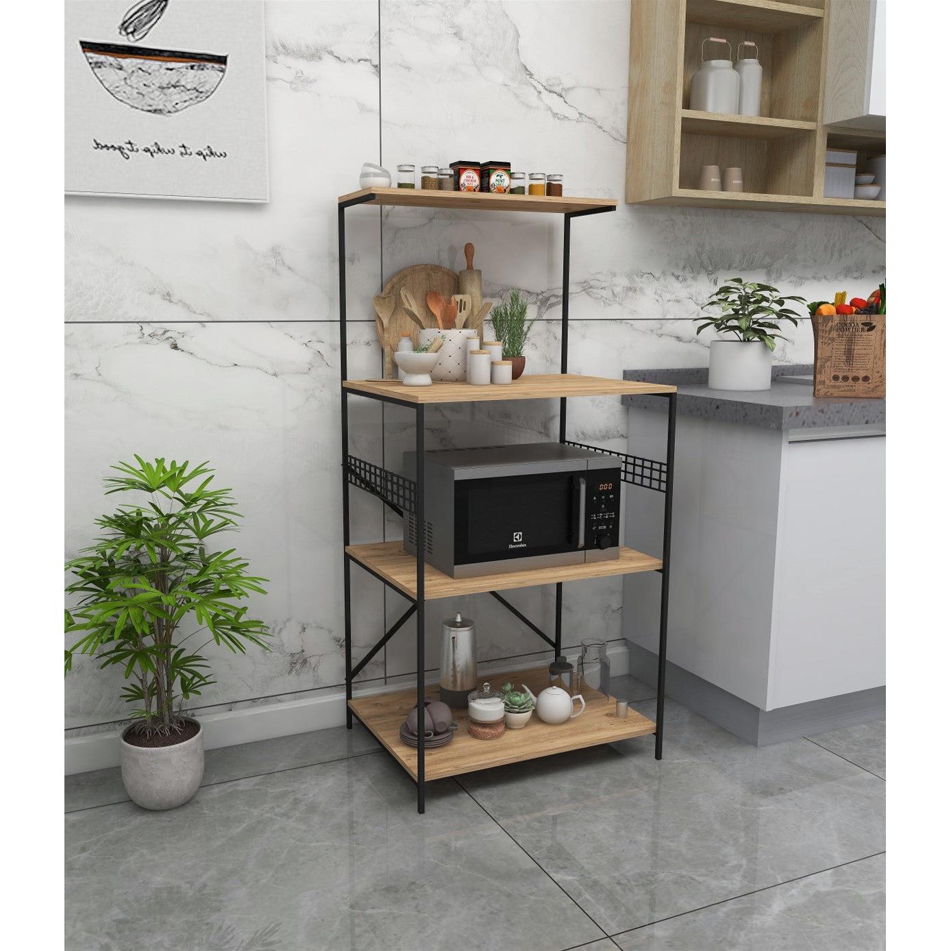 Konyhai polc Anemon - Black, Pine | AG-vitahome.hr