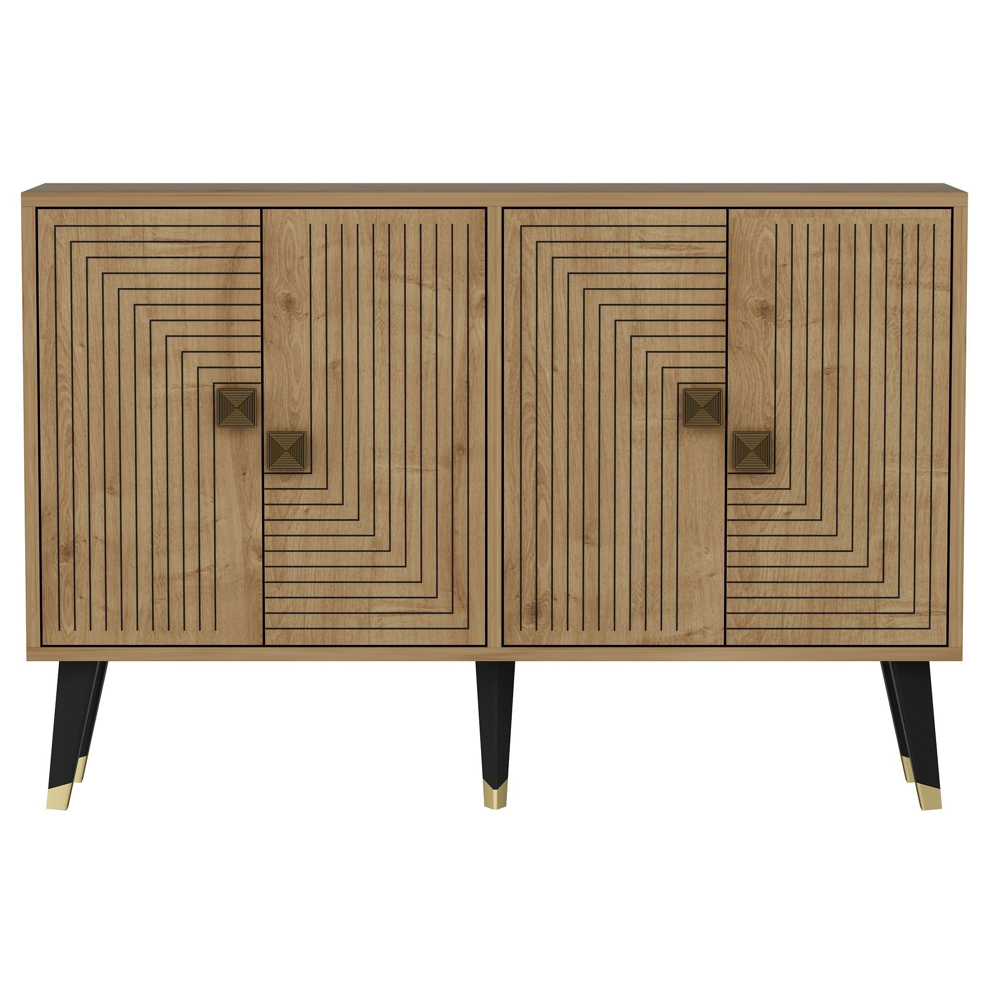 Konzolni stol Ahart - Sapphire Oak, Gold | AG-vitahome.hr
