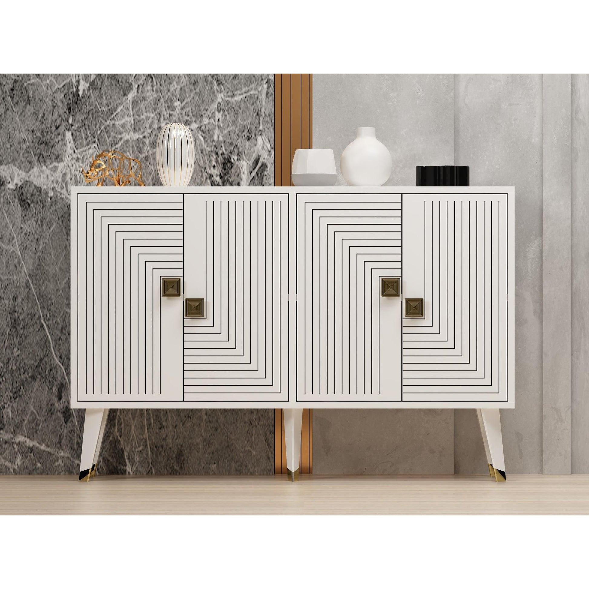 Konzolni stol Ahart - White, Gold | AG-vitahome.hr