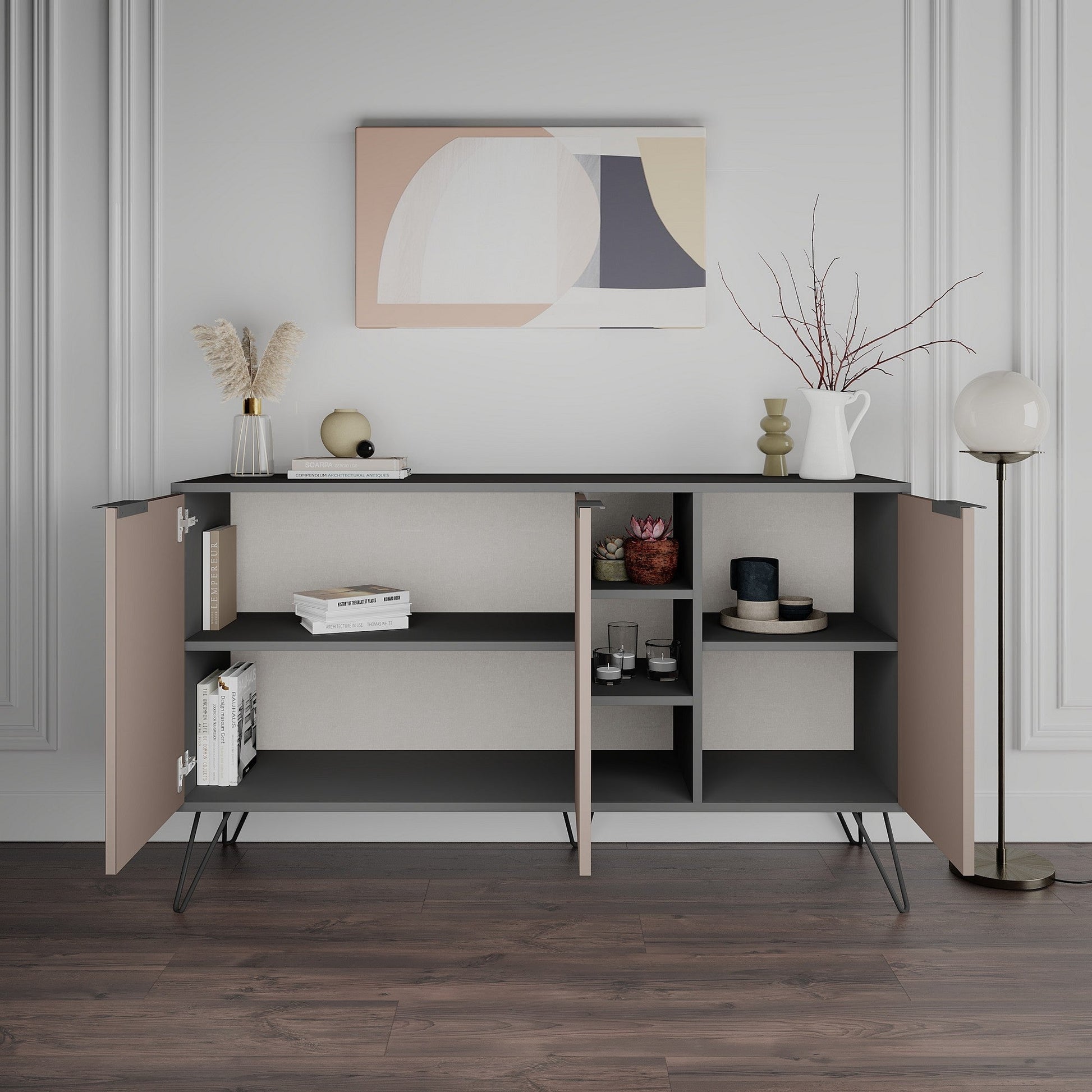 Konzolni stol Clara Console - Anthracite, Light Mocha | AG-vitahome.hr