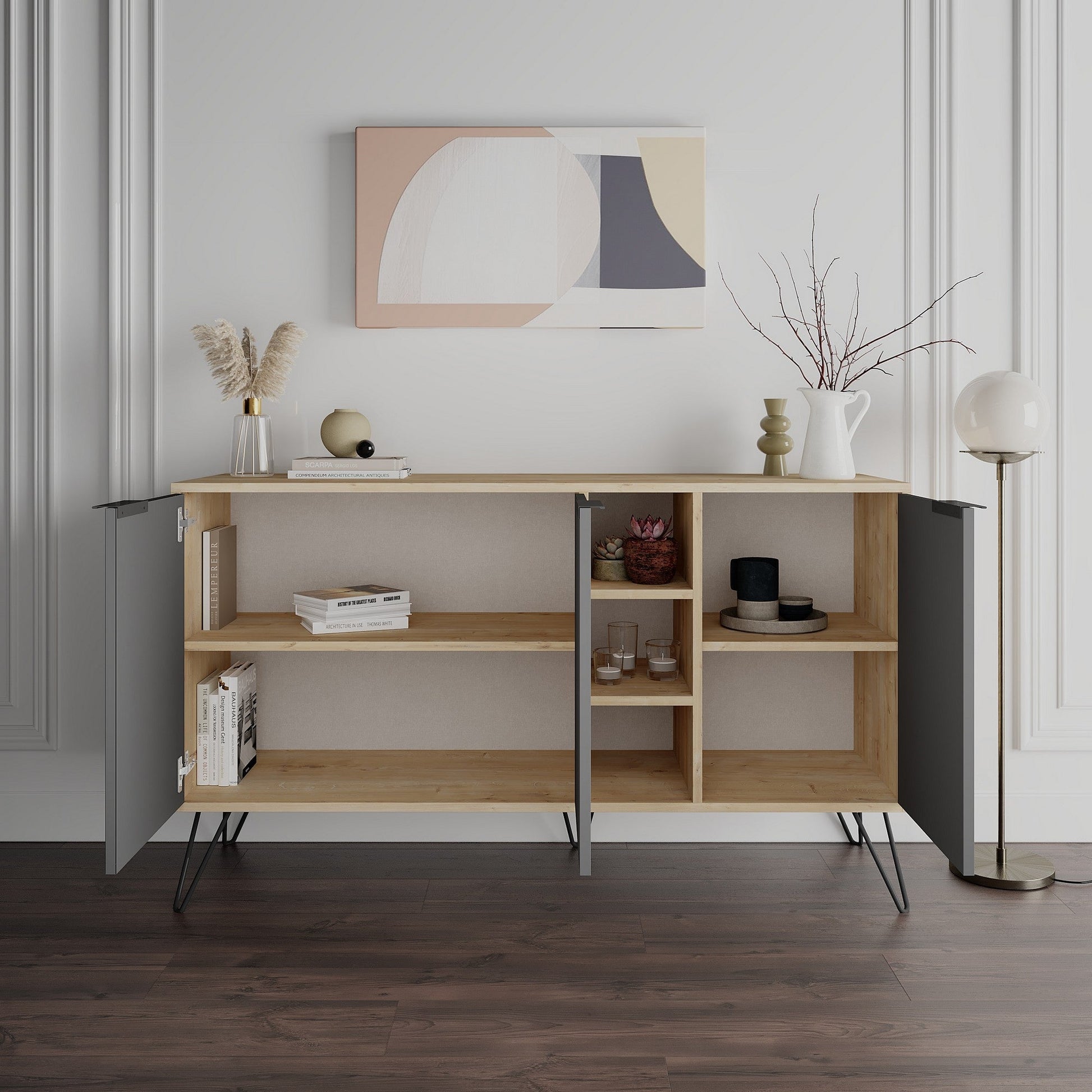 Konzolni stol Clara Console - Oak, Anthracite | AG-vitahome.hr