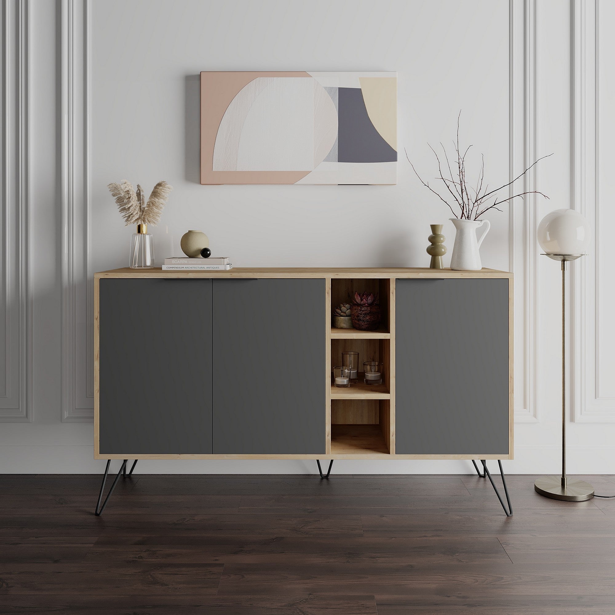 Konzolni stol Clara Console - Oak, Anthracite | AG-vitahome.hr