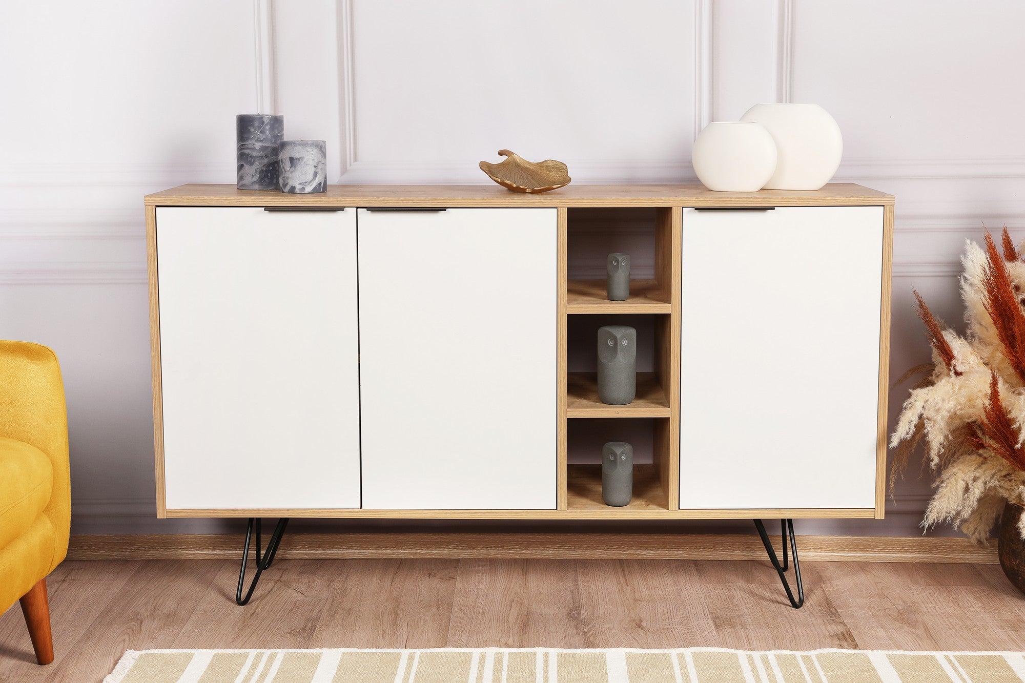 Konzolni stol Clara Console - Oak, White | AG-vitahome.hr