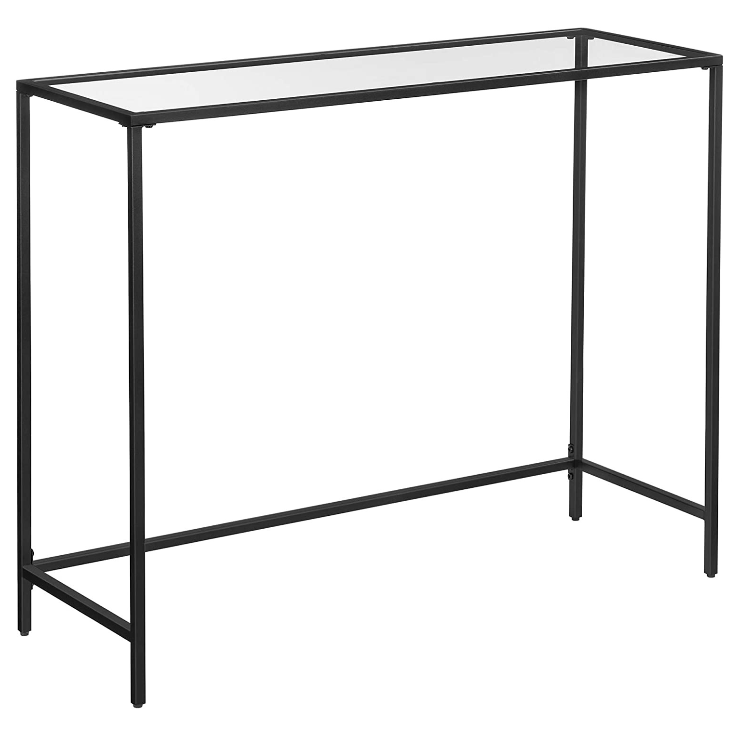 konzolni stol kaljeno staklo, podesive noge, 100 x 80 x 35 cm crno | Vasagle-vitahome.hr