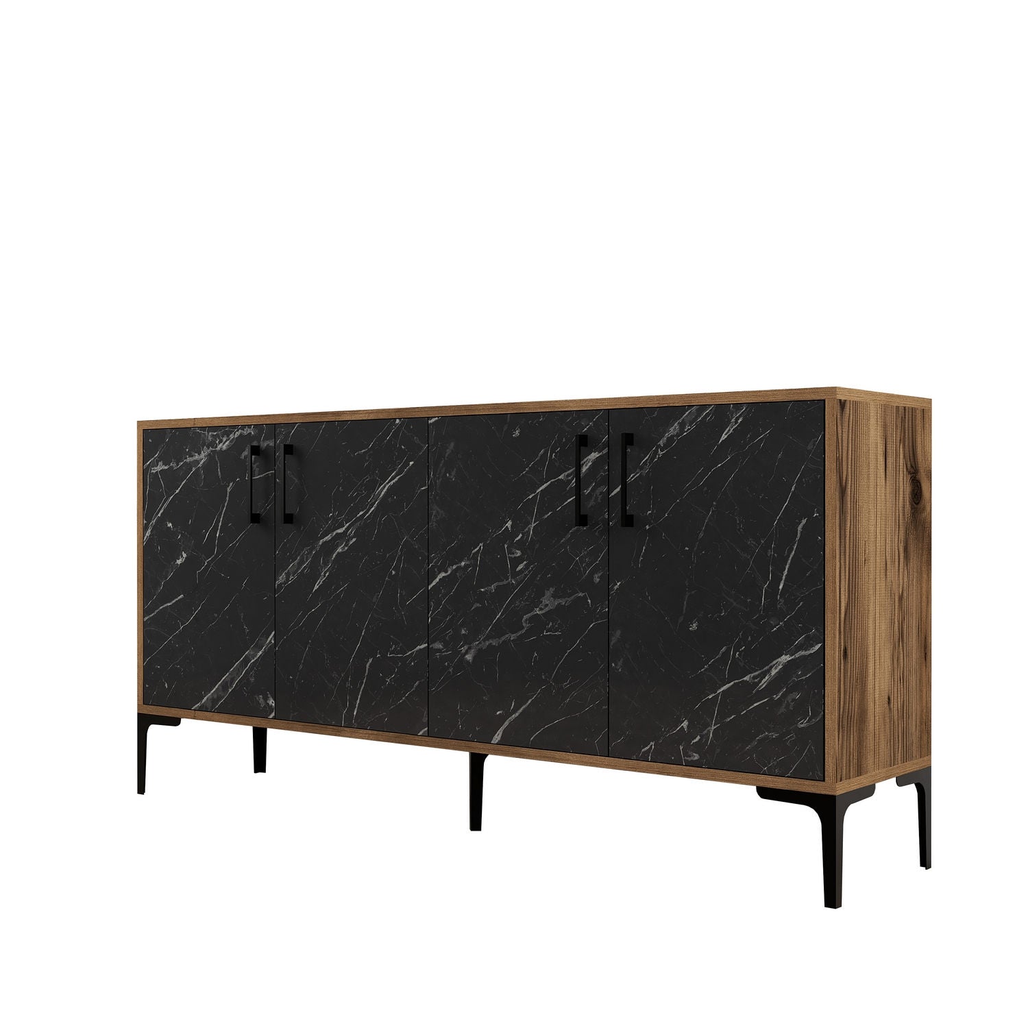 Konzolni stol Kiev 160 - Walnut, Black Marble | AG-vitahome.hr