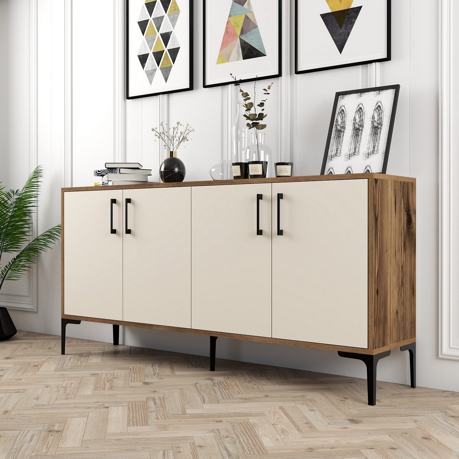 Konzolni stol Kiev 160 - Walnut, Cream | AG-vitahome.hr