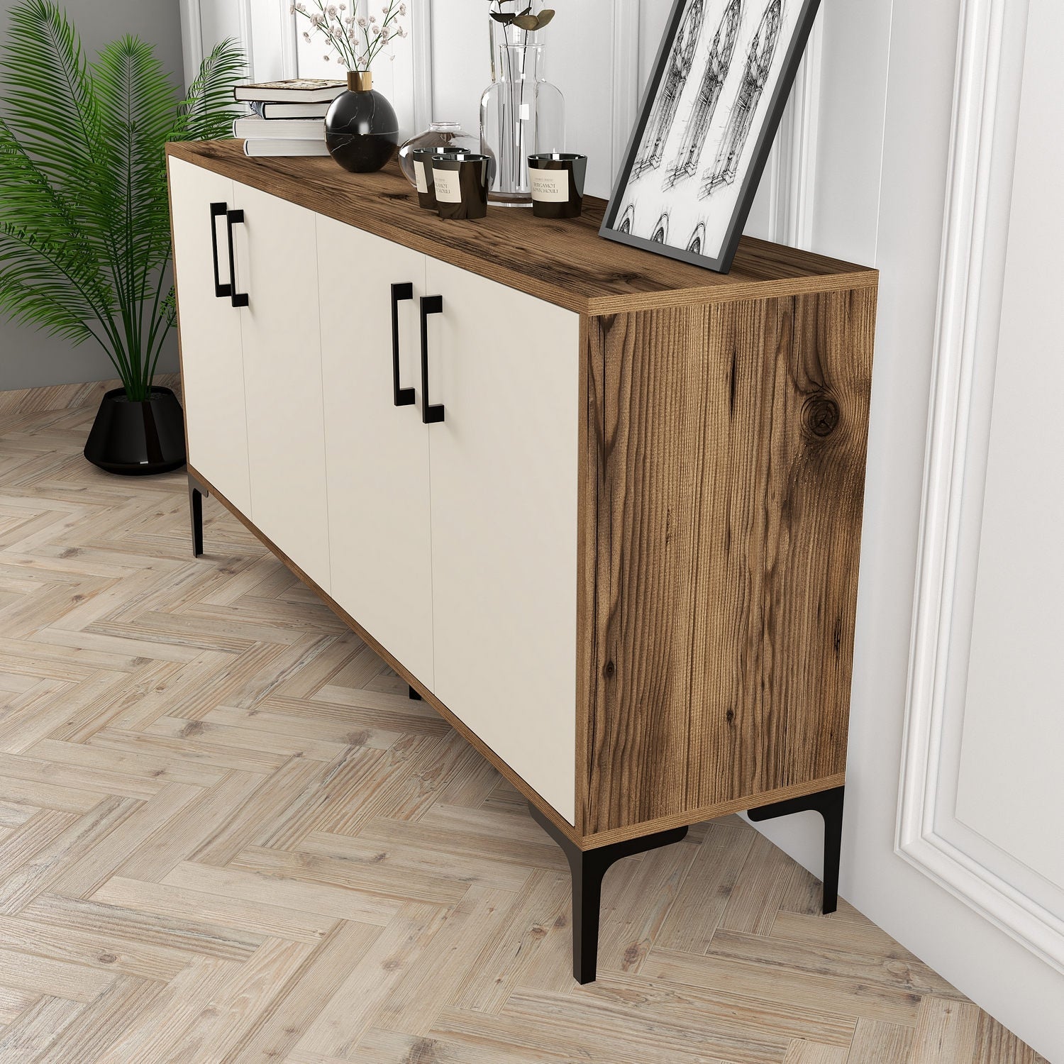 Konzolni stol Kiev 160 - Walnut, Cream | AG-vitahome.hr