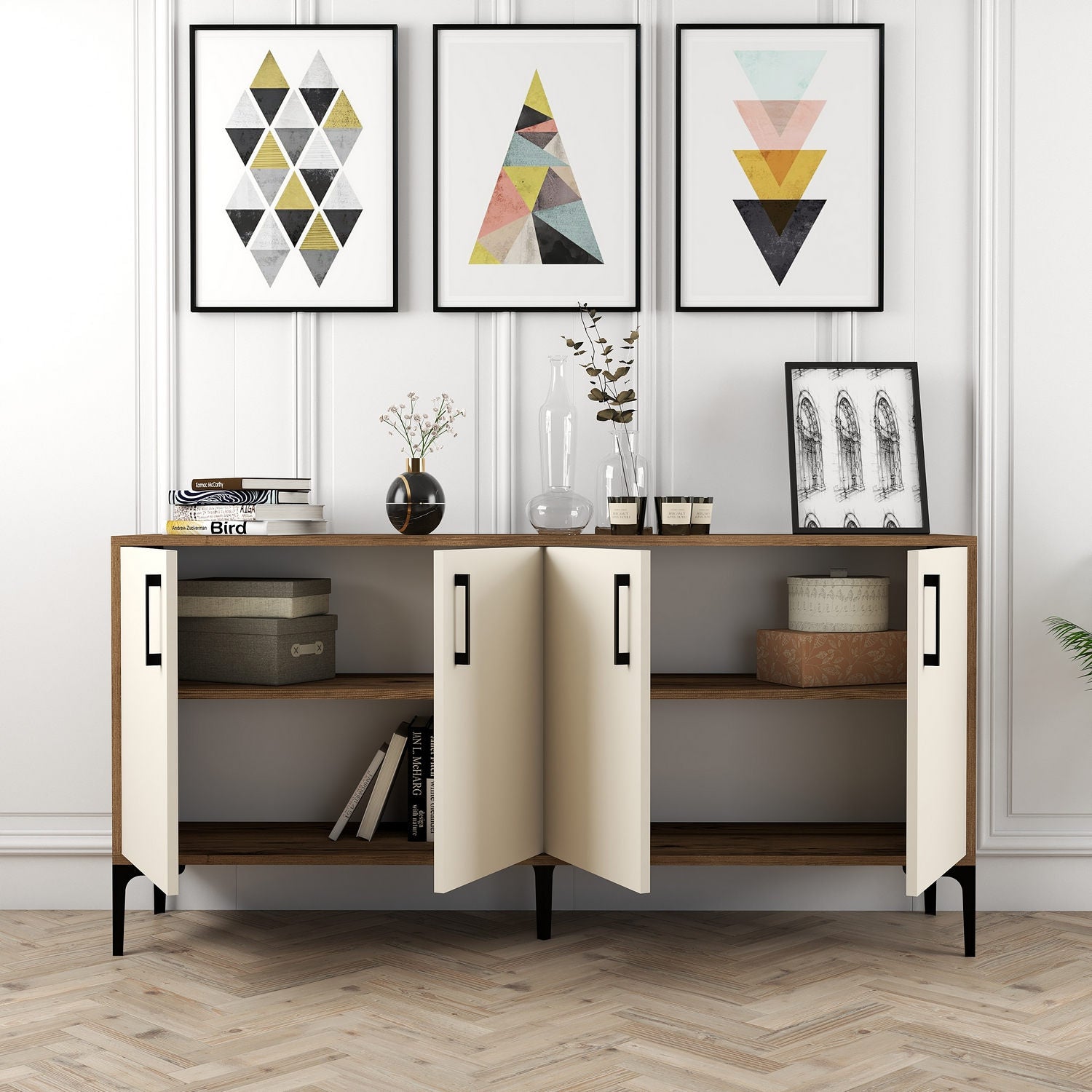 Konzolni stol Kiev 160 - Walnut, Cream | AG-vitahome.hr