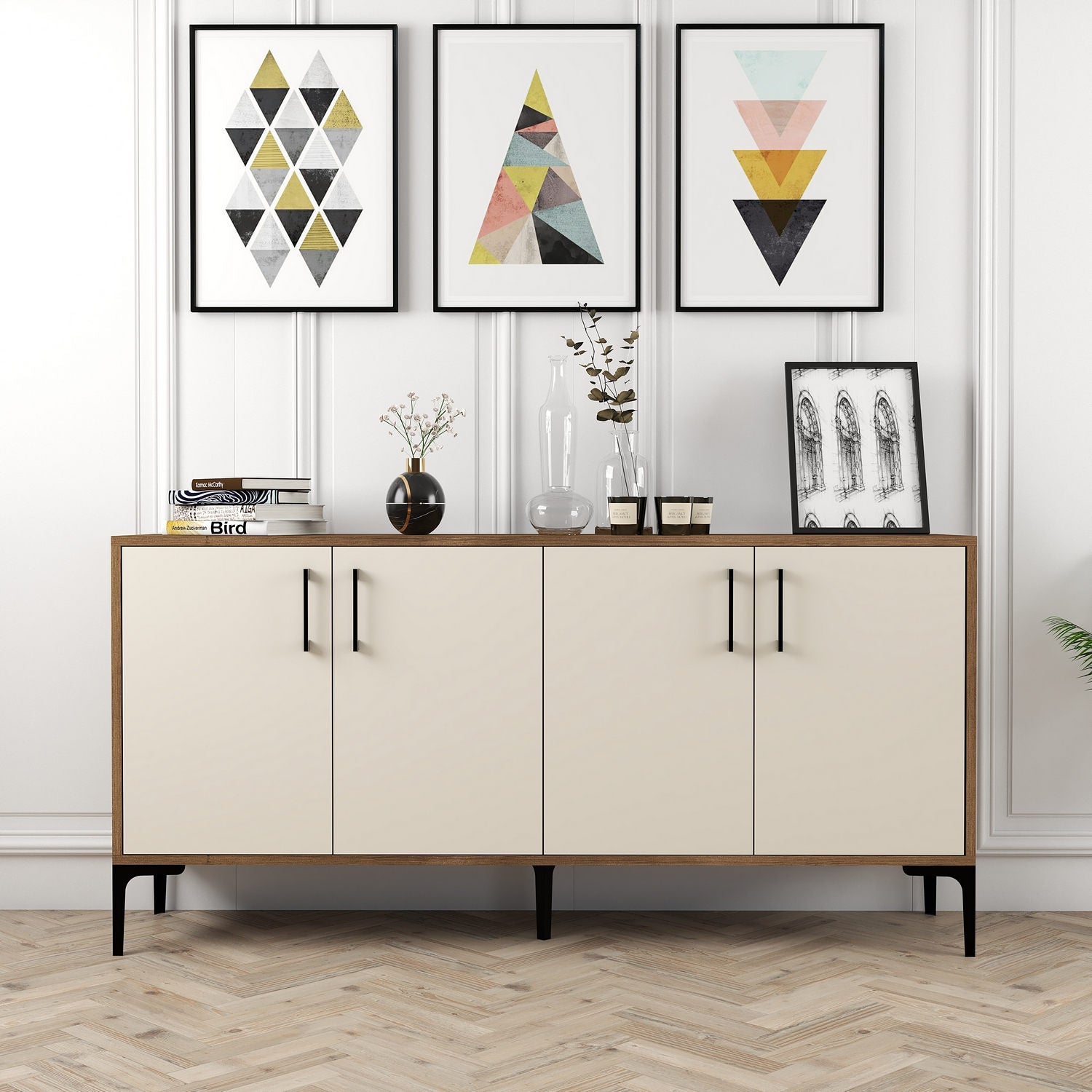Konzolni stol Kiev 160 - Walnut, Cream | AG-vitahome.hr