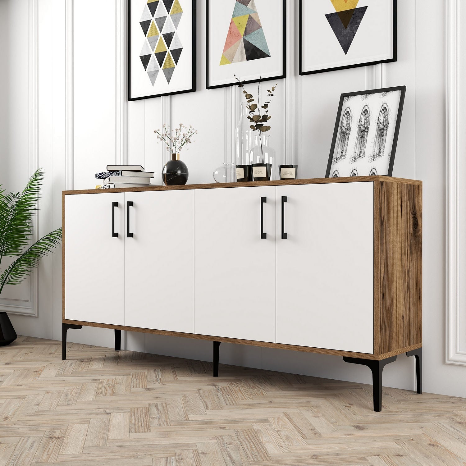 Konzolni stol Kiev 160 - Walnut, White | AG-vitahome.hr