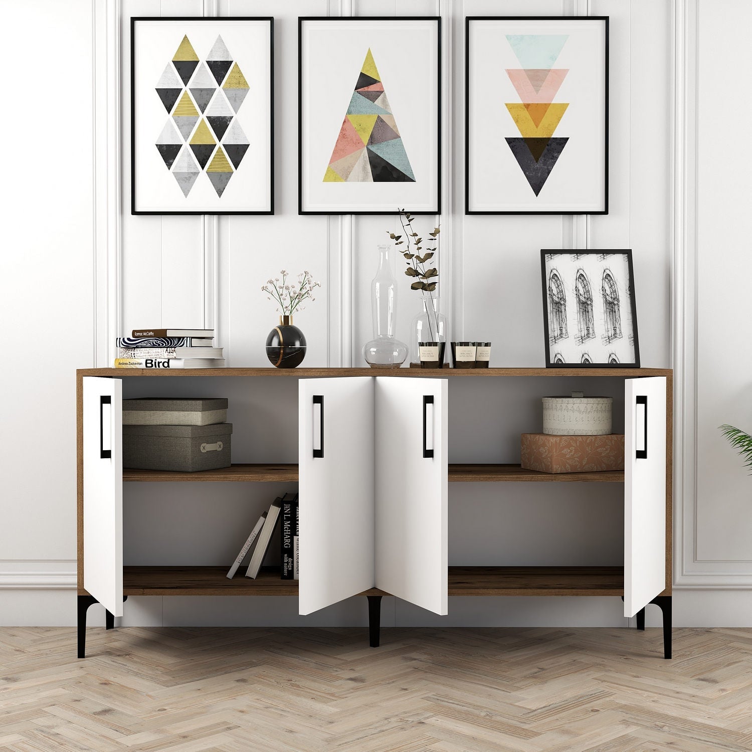 Konzolni stol Kiev 160 - Walnut, White | AG-vitahome.hr
