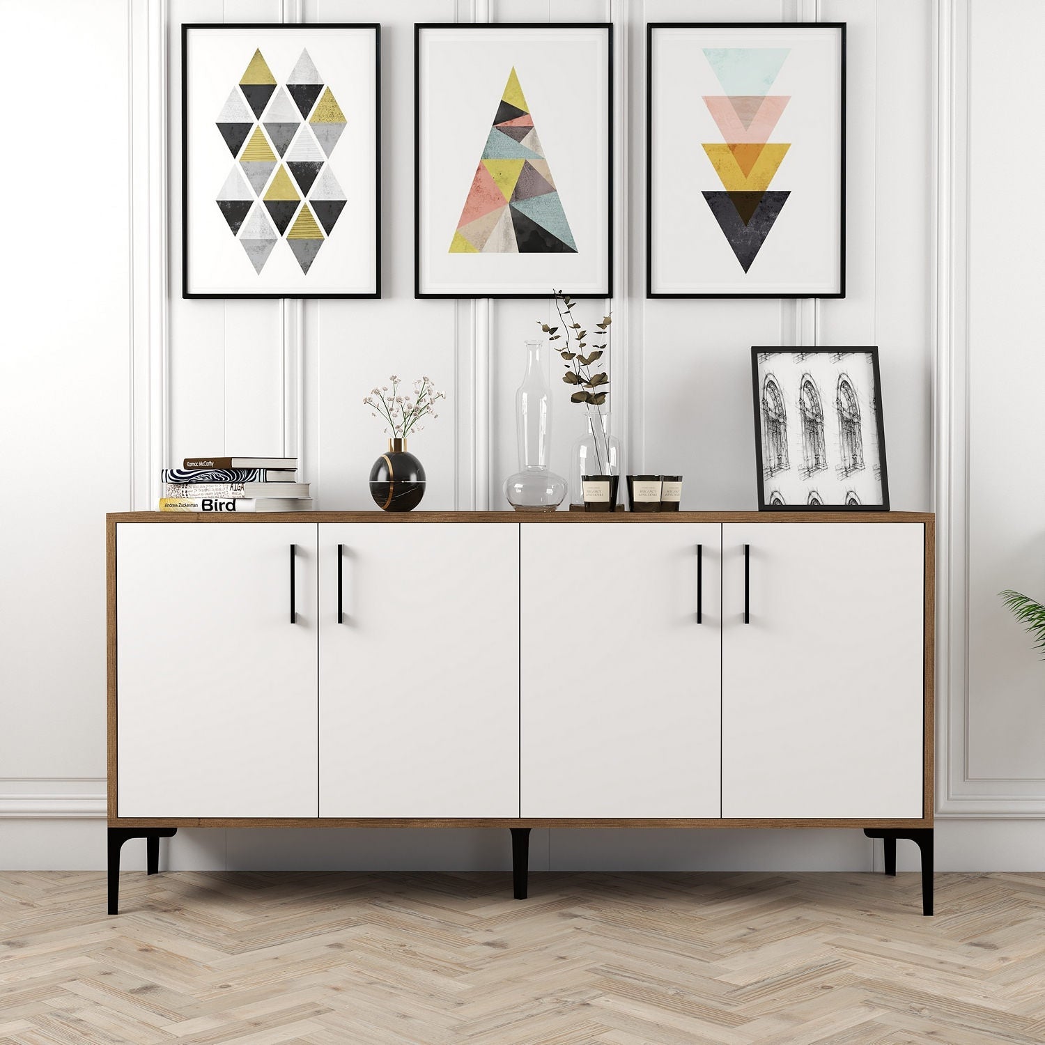 Konzolni stol Kiev 160 - Walnut, White | AG-vitahome.hr