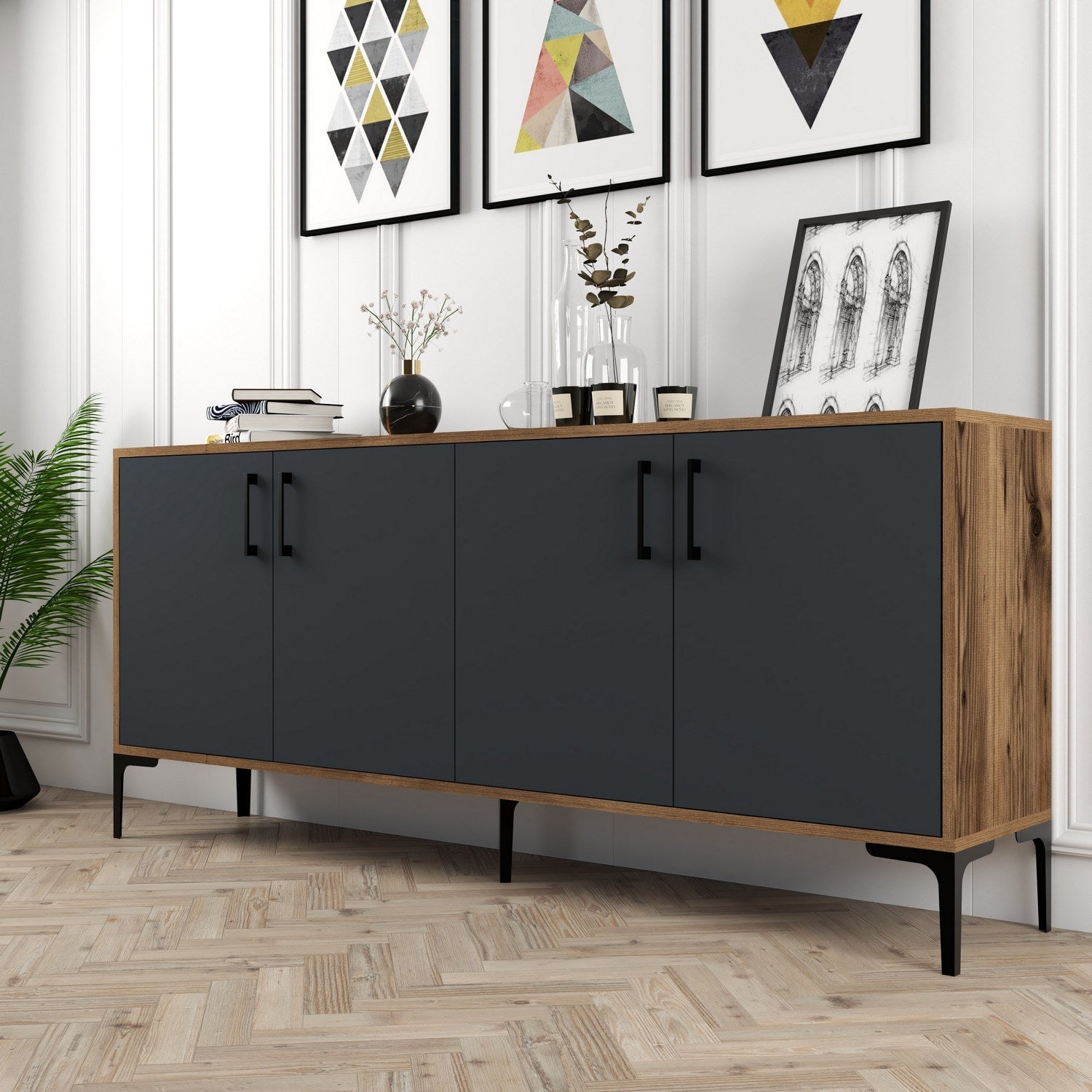 Konzolni stol Kiev - Walnut, Anthracite | AG-vitahome.hr