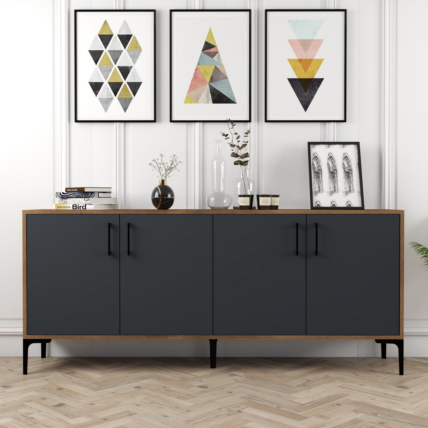 Konzolni stol Kiev - Walnut, Anthracite | AG-vitahome.hr