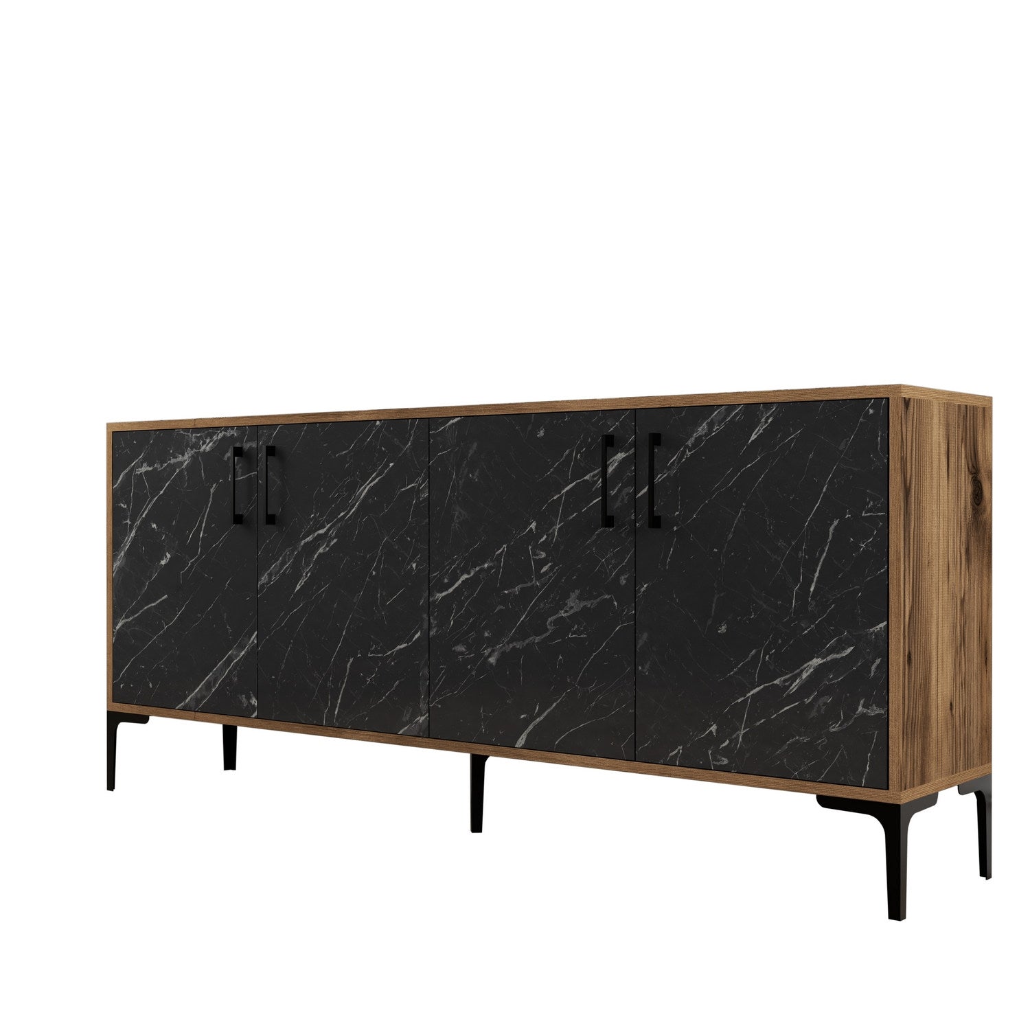 Konzolni stol Kiev - Walnut, Black Marble | AG-vitahome.hr