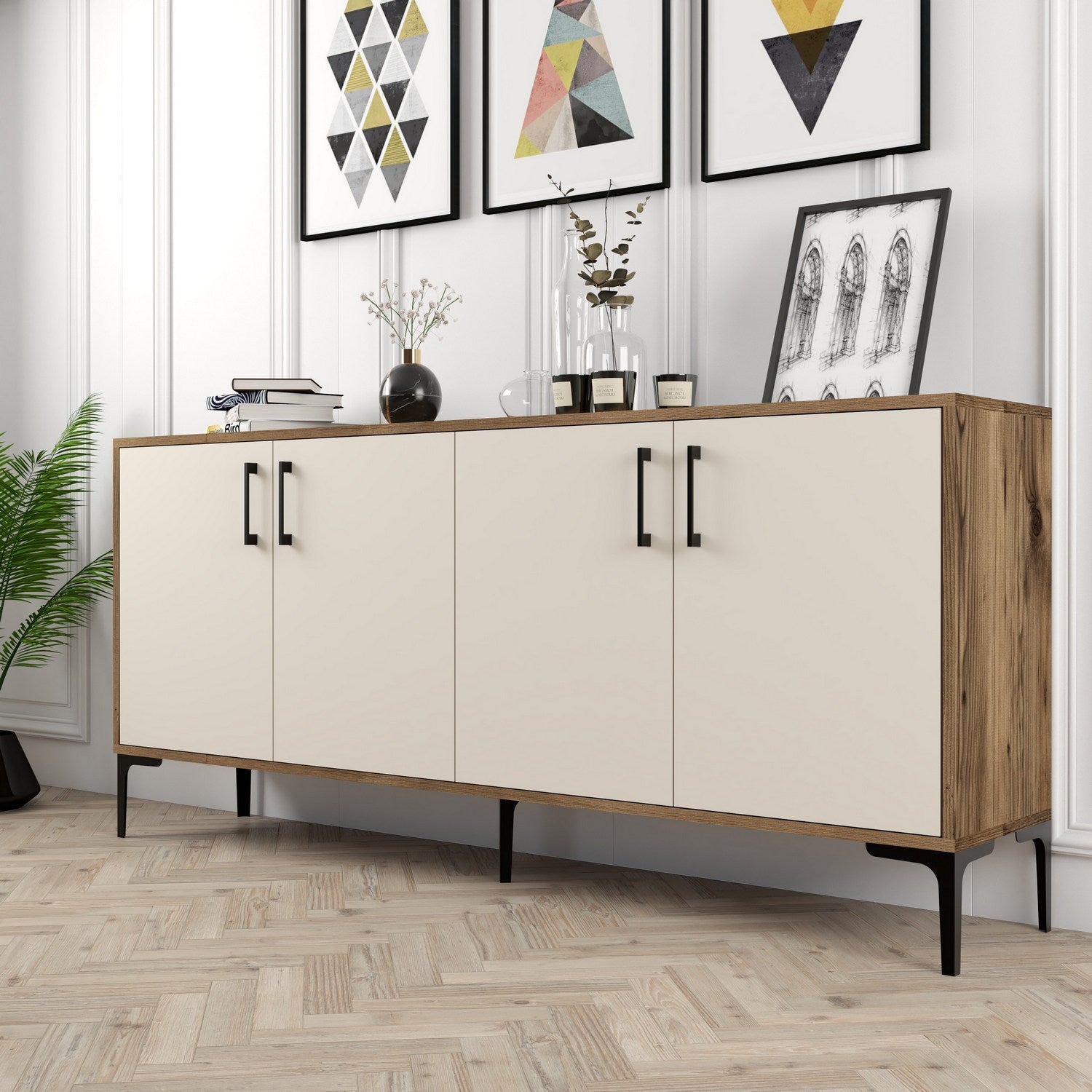 Konzolni stol Kiev - Walnut, Cream | AG-vitahome.hr