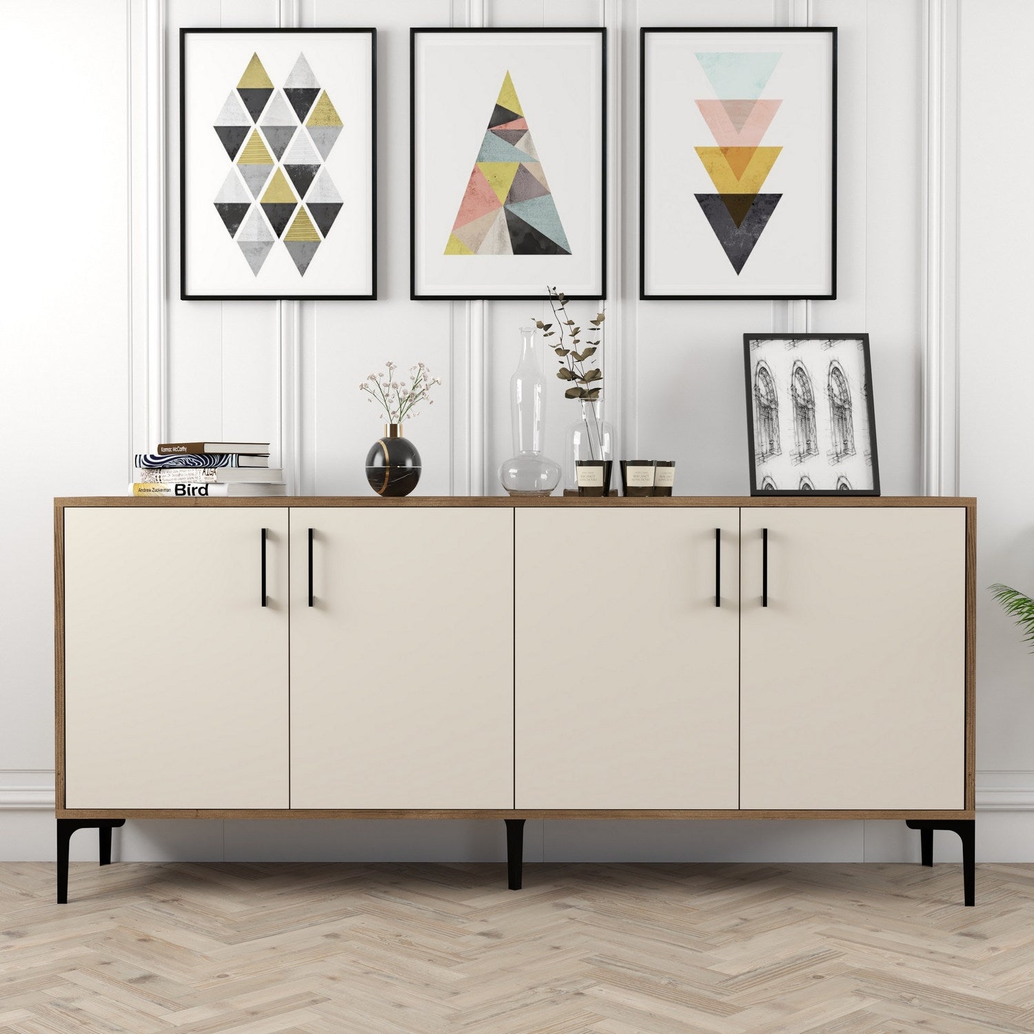 Konzolni stol Kiev - Walnut, Cream | AG-vitahome.hr