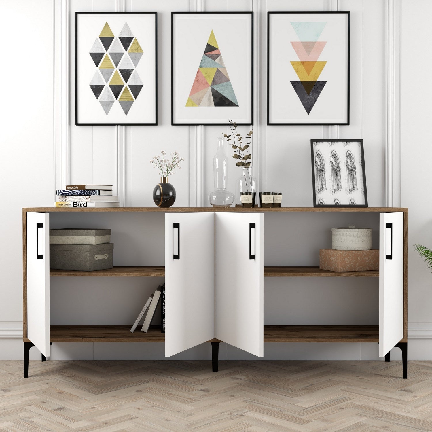 Konzolni stol Kiev - Walnut, White | AG-vitahome.hr