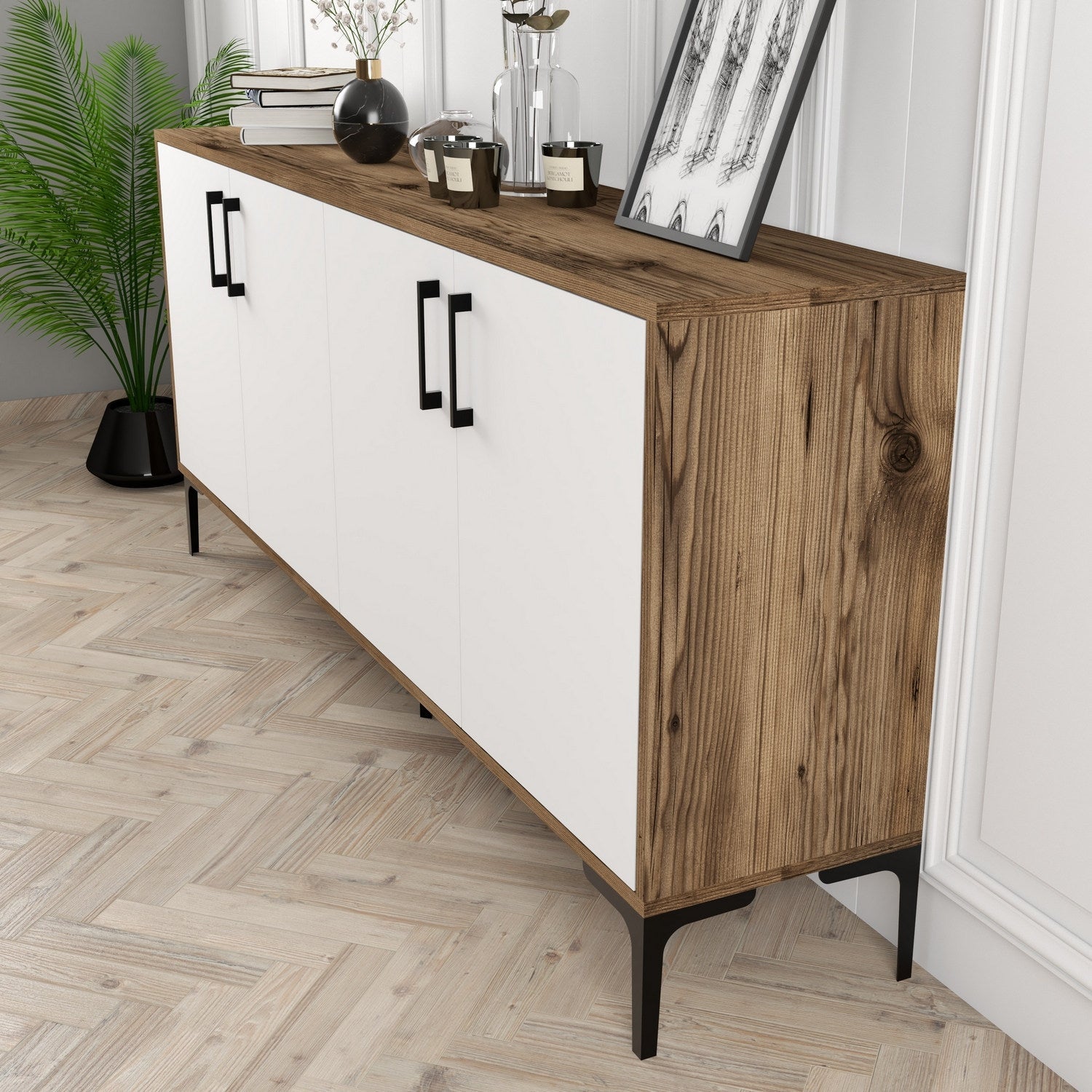 Konzolni stol Kiev - Walnut, White | AG-vitahome.hr