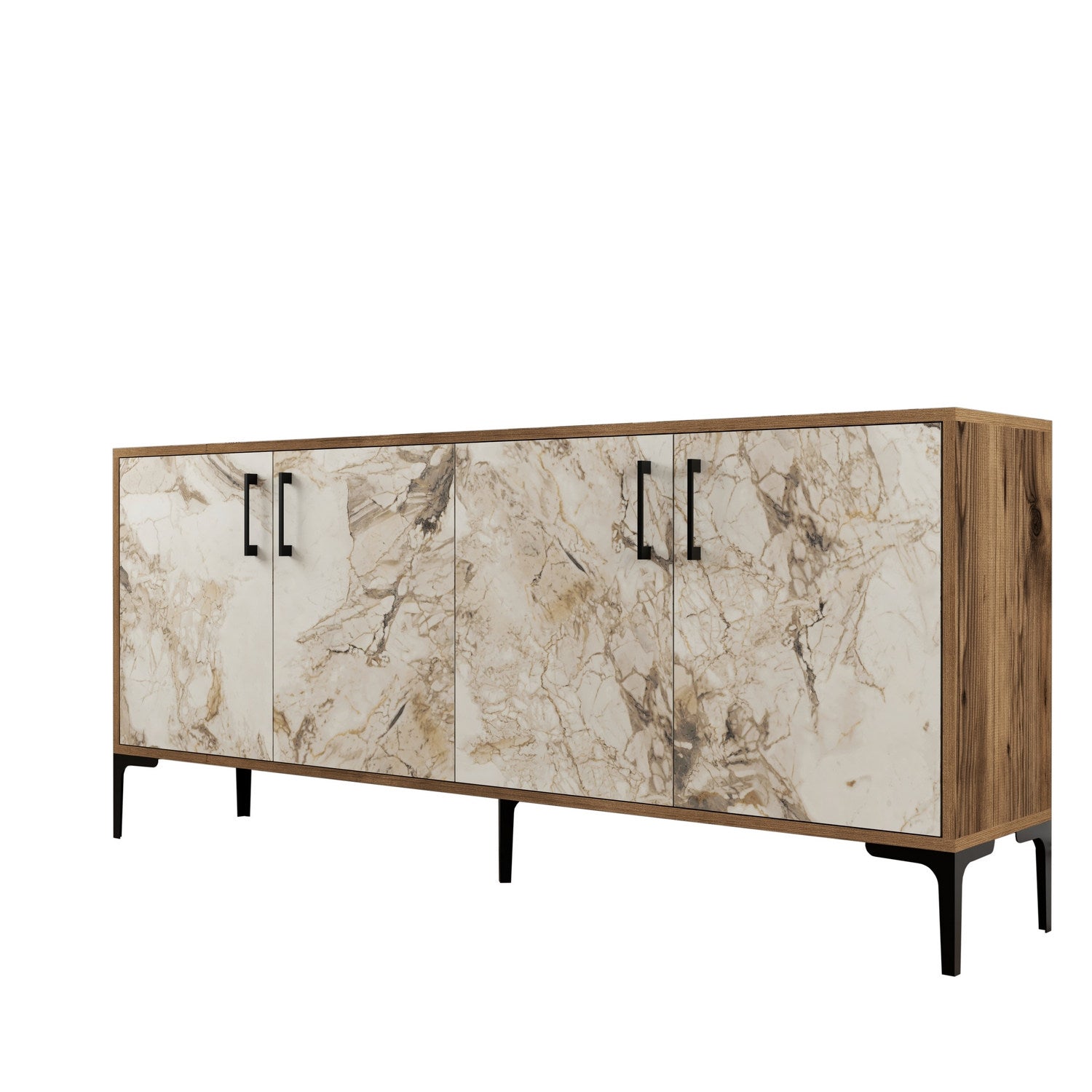 Konzolni stol Kiev - Walnut, White Marble | AG-vitahome.hr