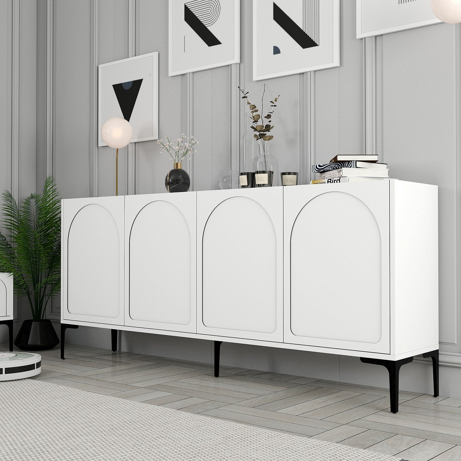 Konzolni stol Lyon 79 - White, Black | AG-vitahome.hr