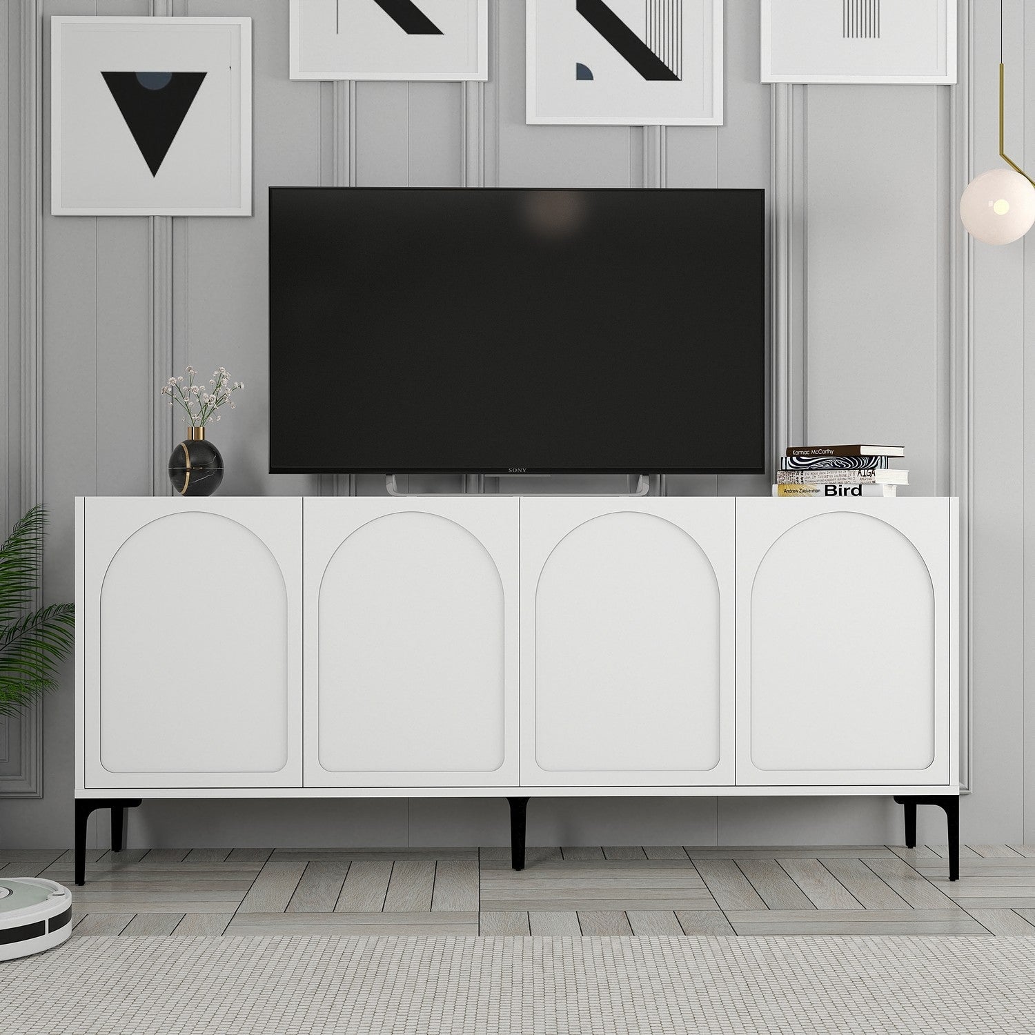 Konzolni stol Lyon 79 - White, Black | AG-vitahome.hr