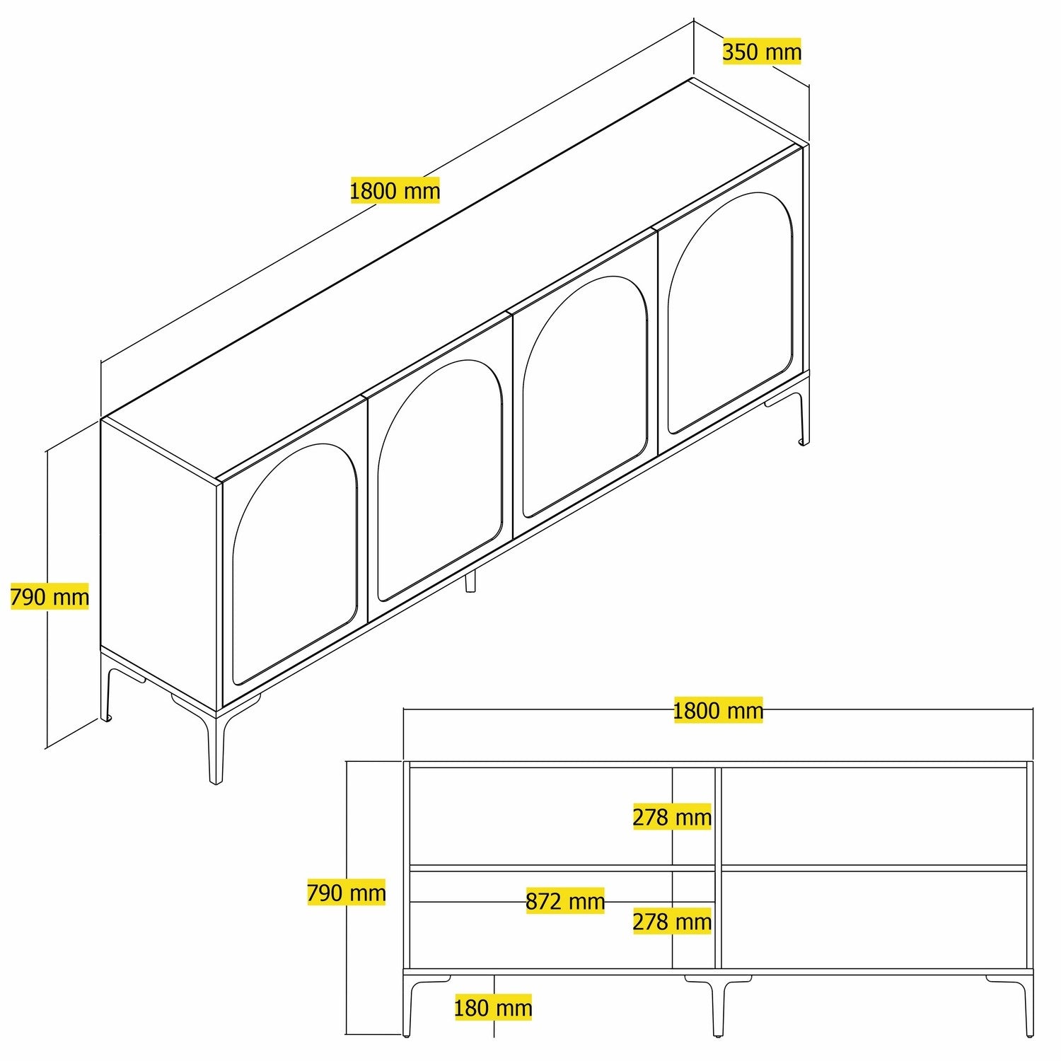 Konzolni stol Lyon 79 - White, Black | AG-vitahome.hr