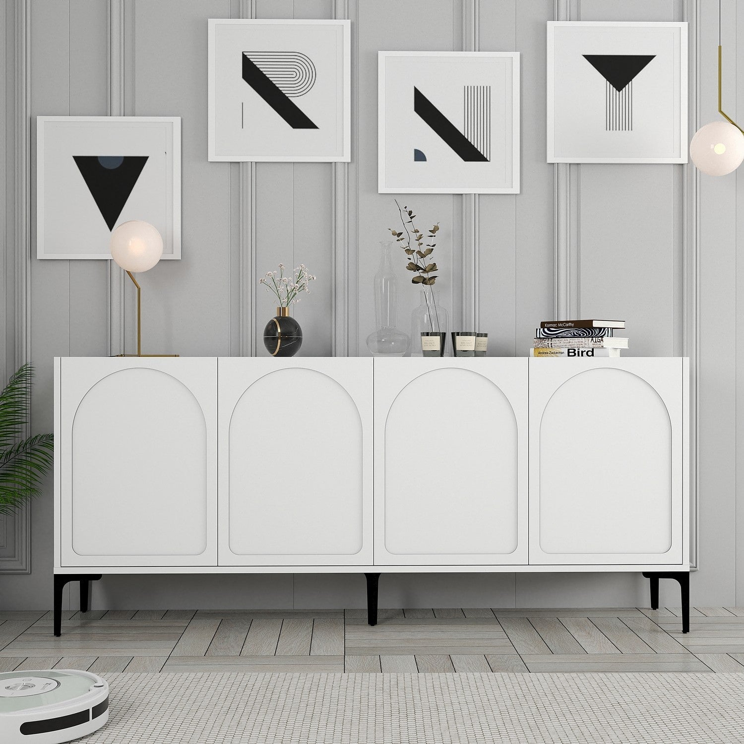 Konzolni stol Lyon 79 - White, Black | AG-vitahome.hr