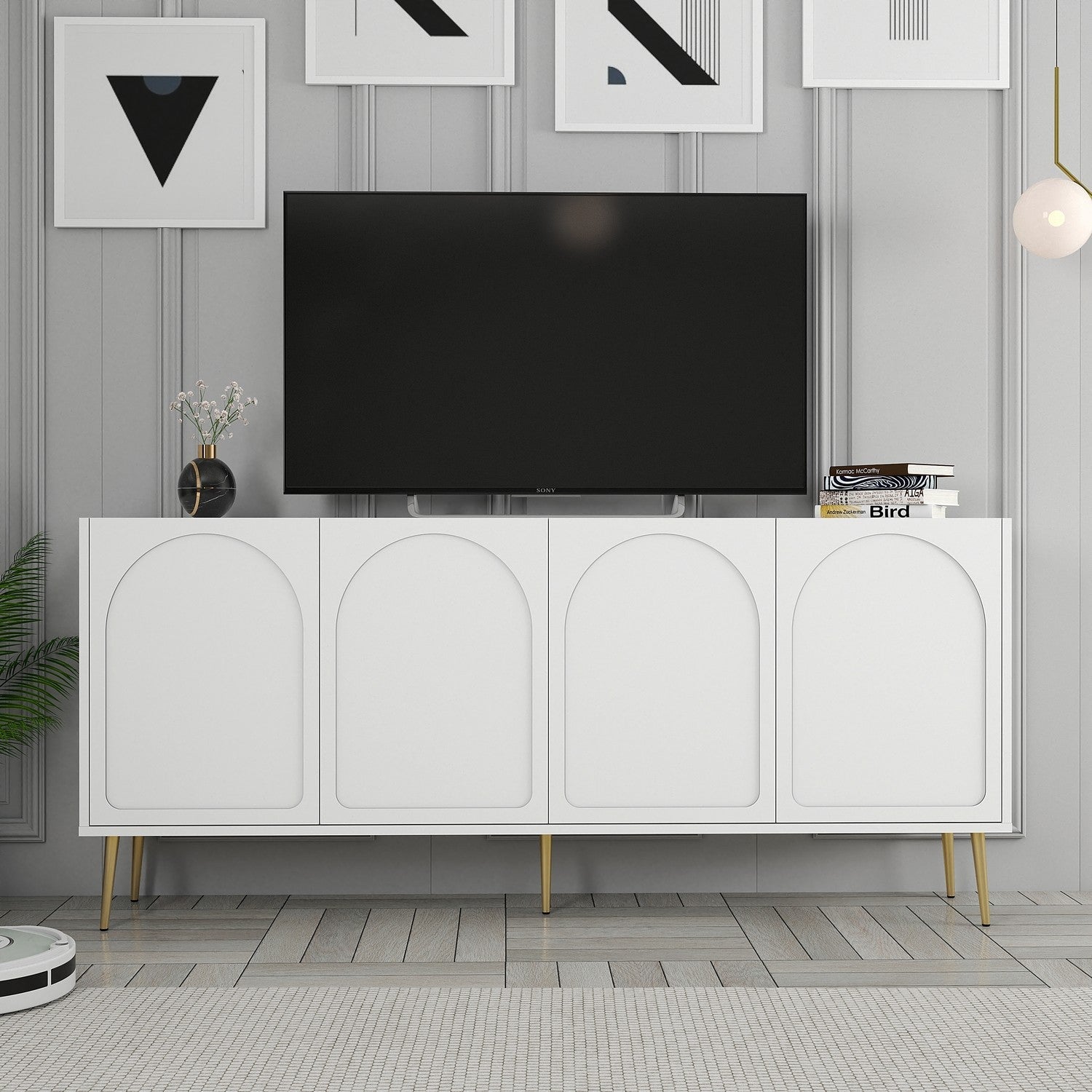 Konzolni stol Lyon 80 - White, Gold | AG-vitahome.hr