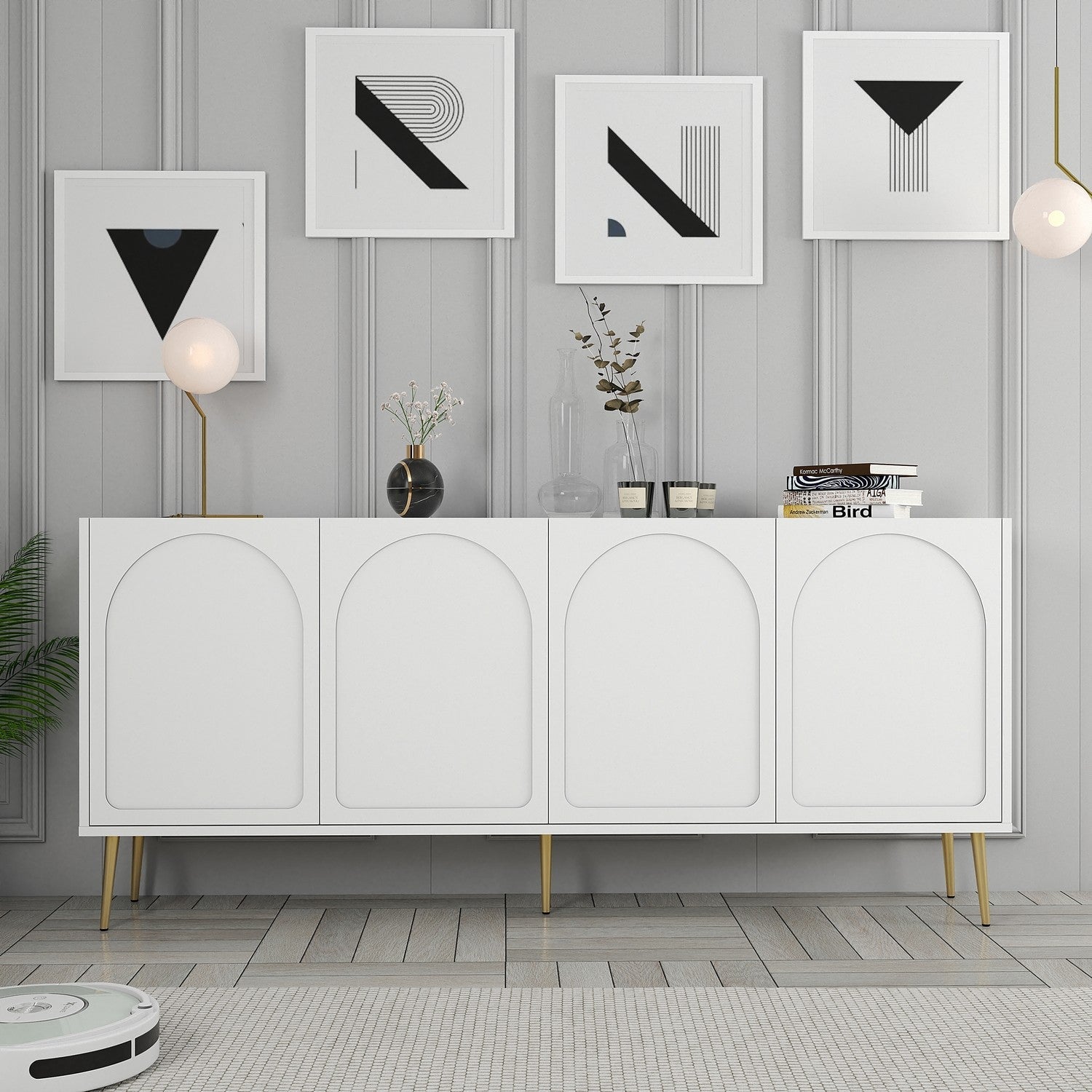 Konzolni stol Lyon 80 - White, Gold | AG-vitahome.hr