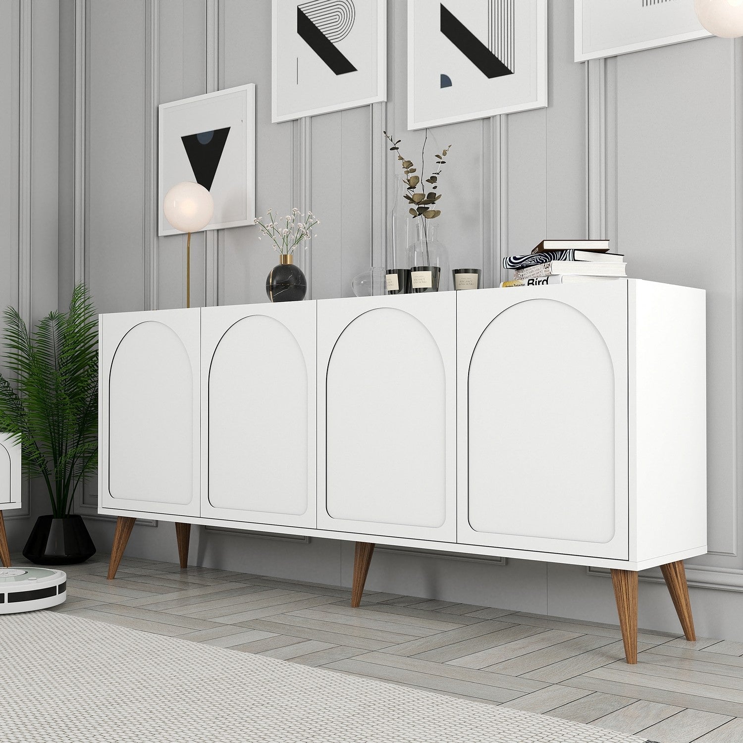 Konzolni stol Lyon 81 - White, Walnut | AG-vitahome.hr