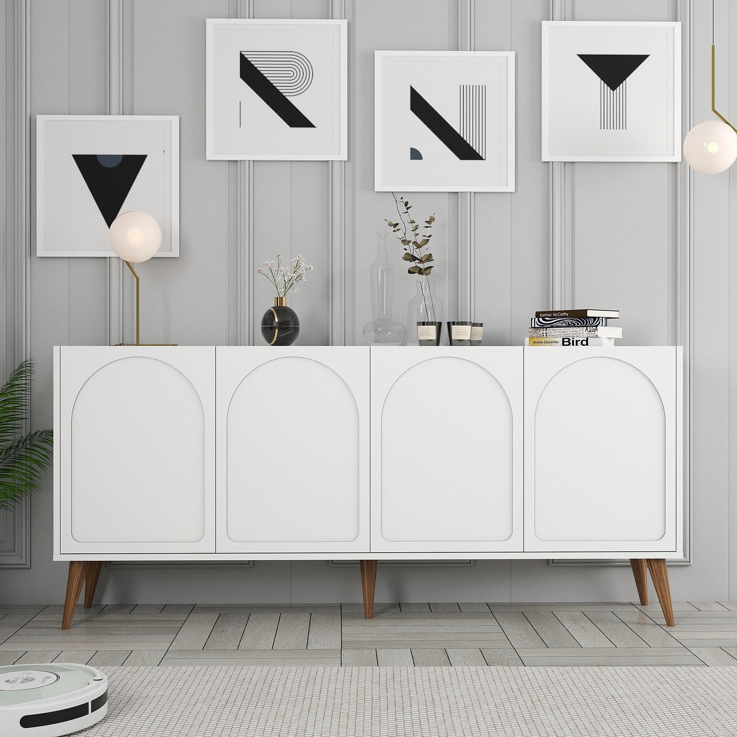 Konzolni stol Lyon 81 - White, Walnut | AG-vitahome.hr