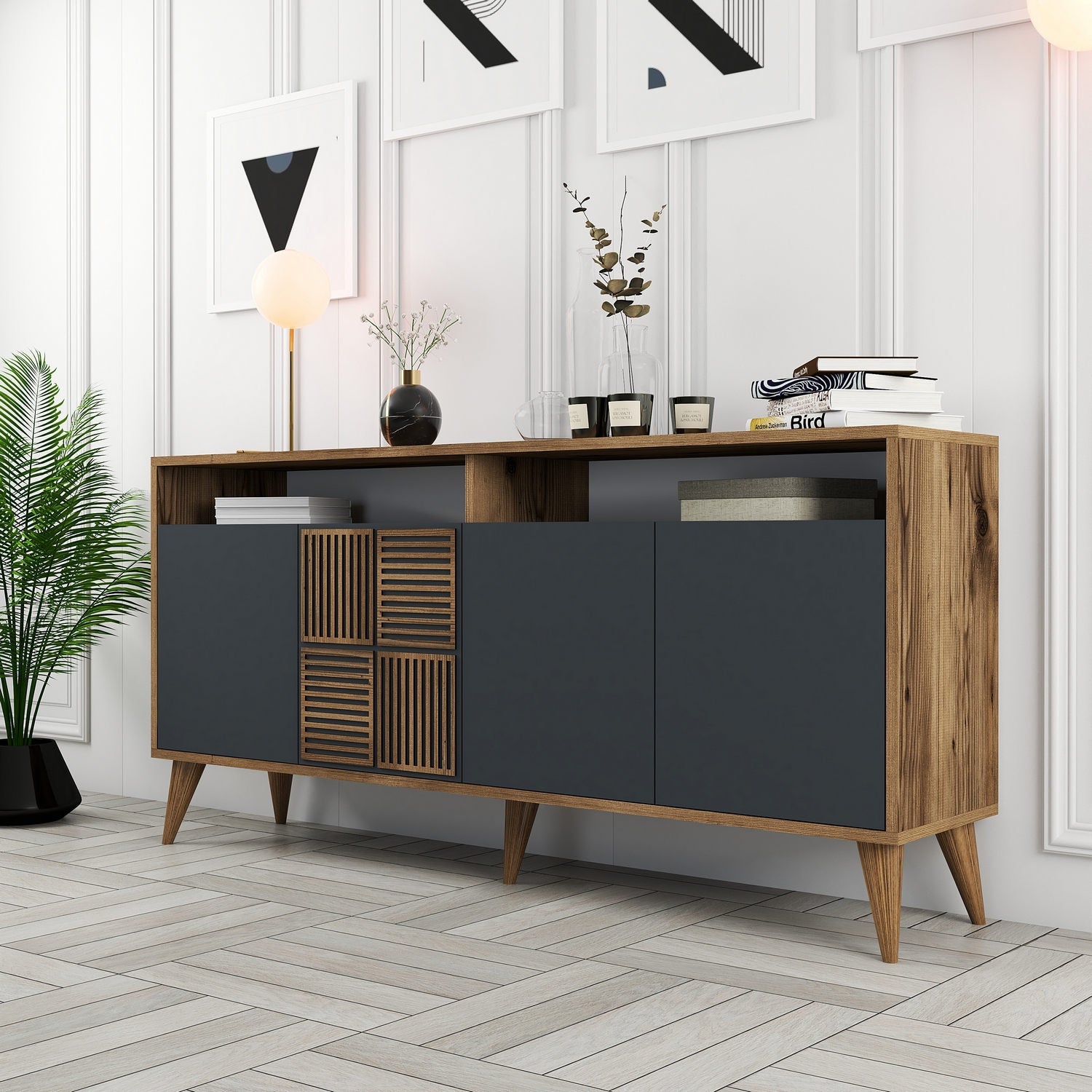Konzolni stol Milan 160 - Walnut, Anthracite | AG-vitahome.hr