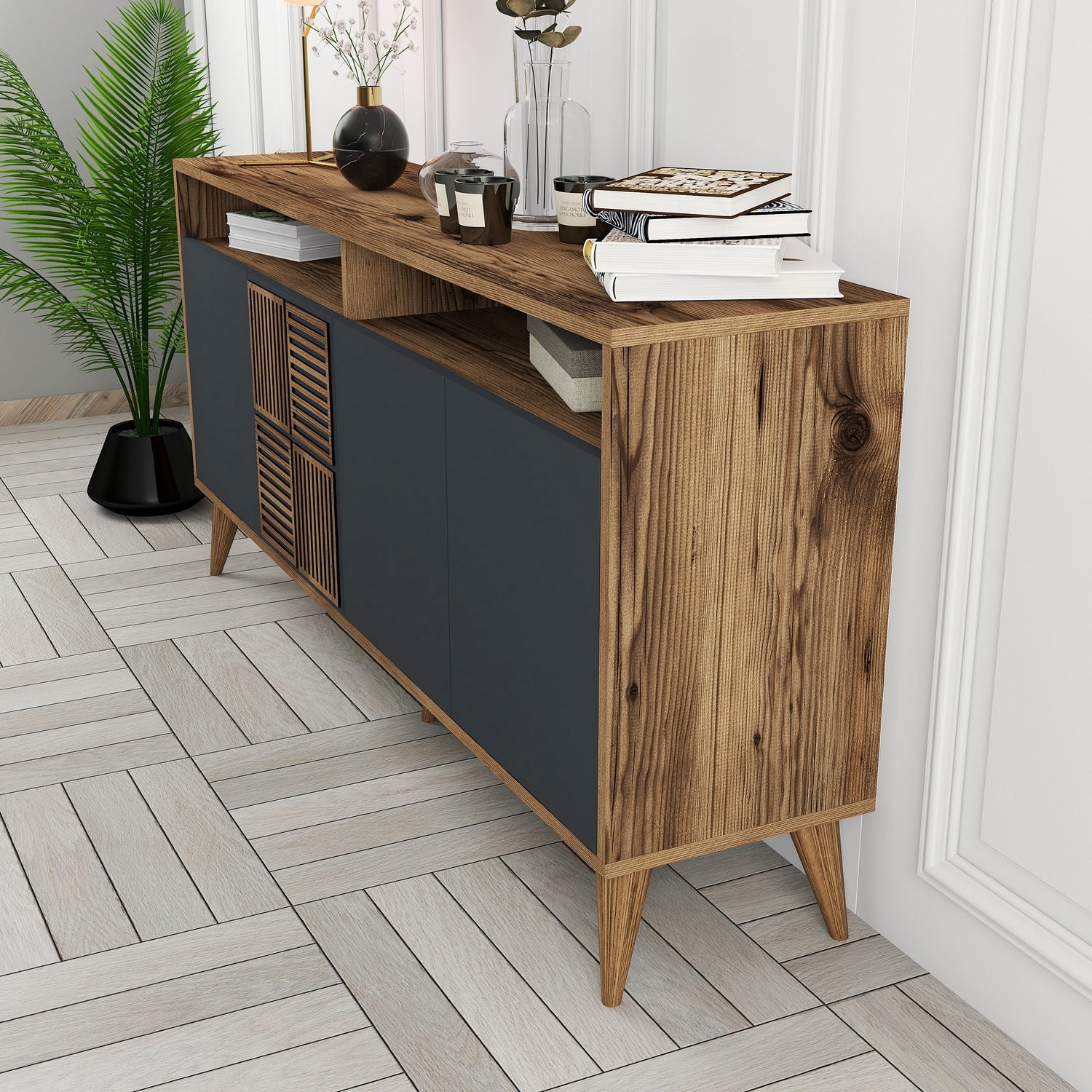 Konzolni stol Milan 160 - Walnut, Anthracite | AG-vitahome.hr