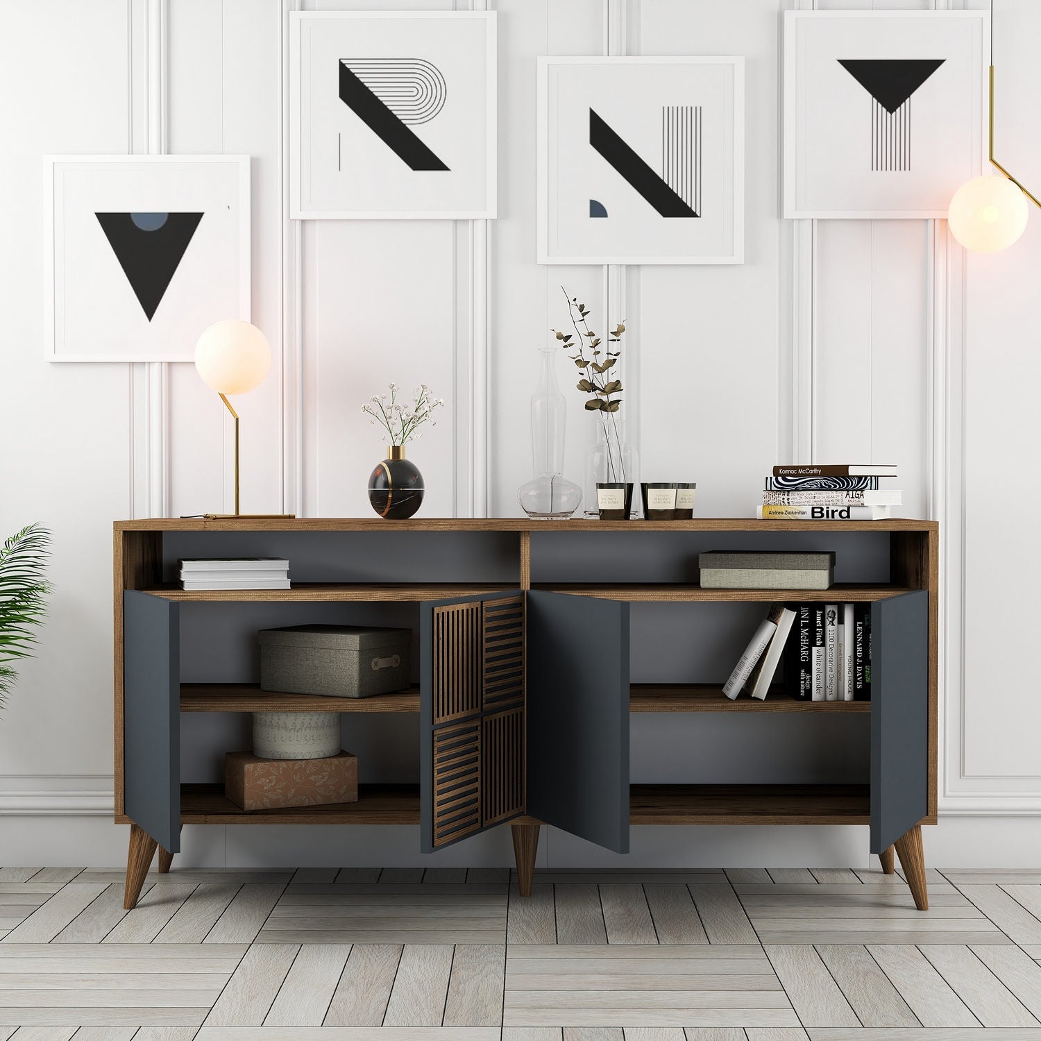 Konzolni stol Milan 160 - Walnut, Anthracite | AG-vitahome.hr