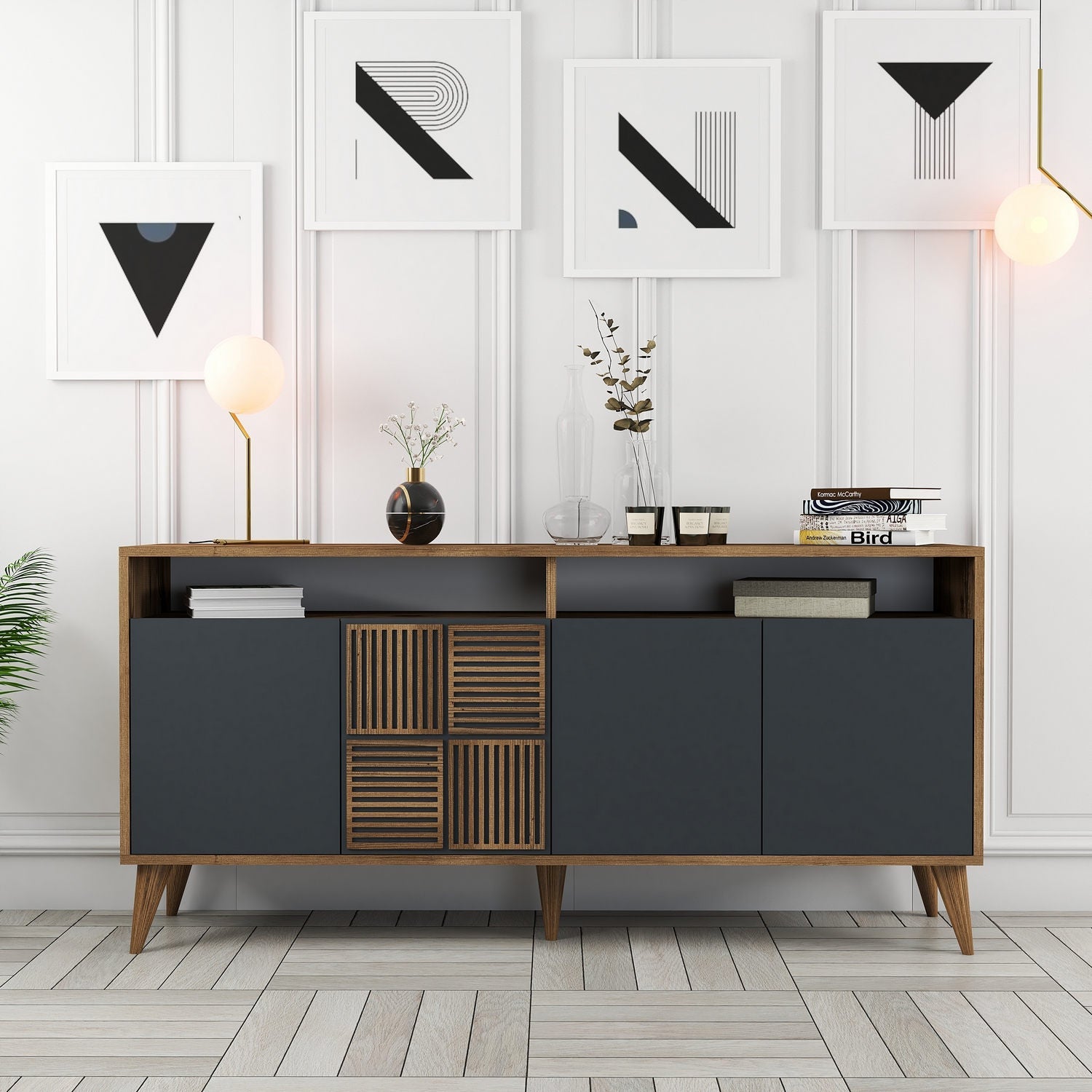 Konzolni stol Milan 160 - Walnut, Anthracite | AG-vitahome.hr