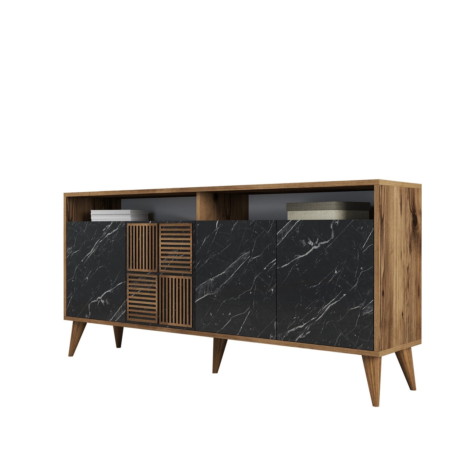 Konzolni stol Milan 160 - Walnut, Black Marble | AG-vitahome.hr