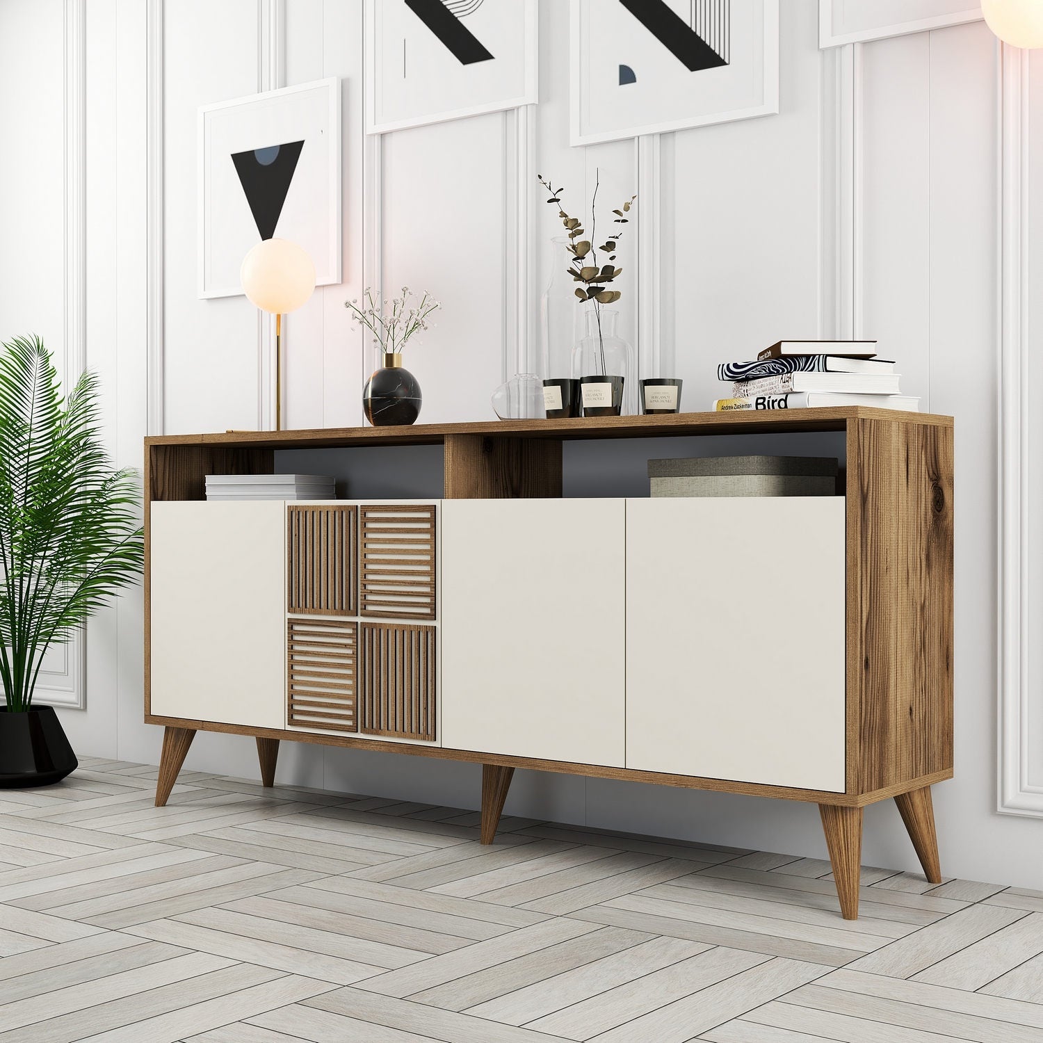 Konzolni stol Milan 160 - Walnut, Cream | AG-vitahome.hr