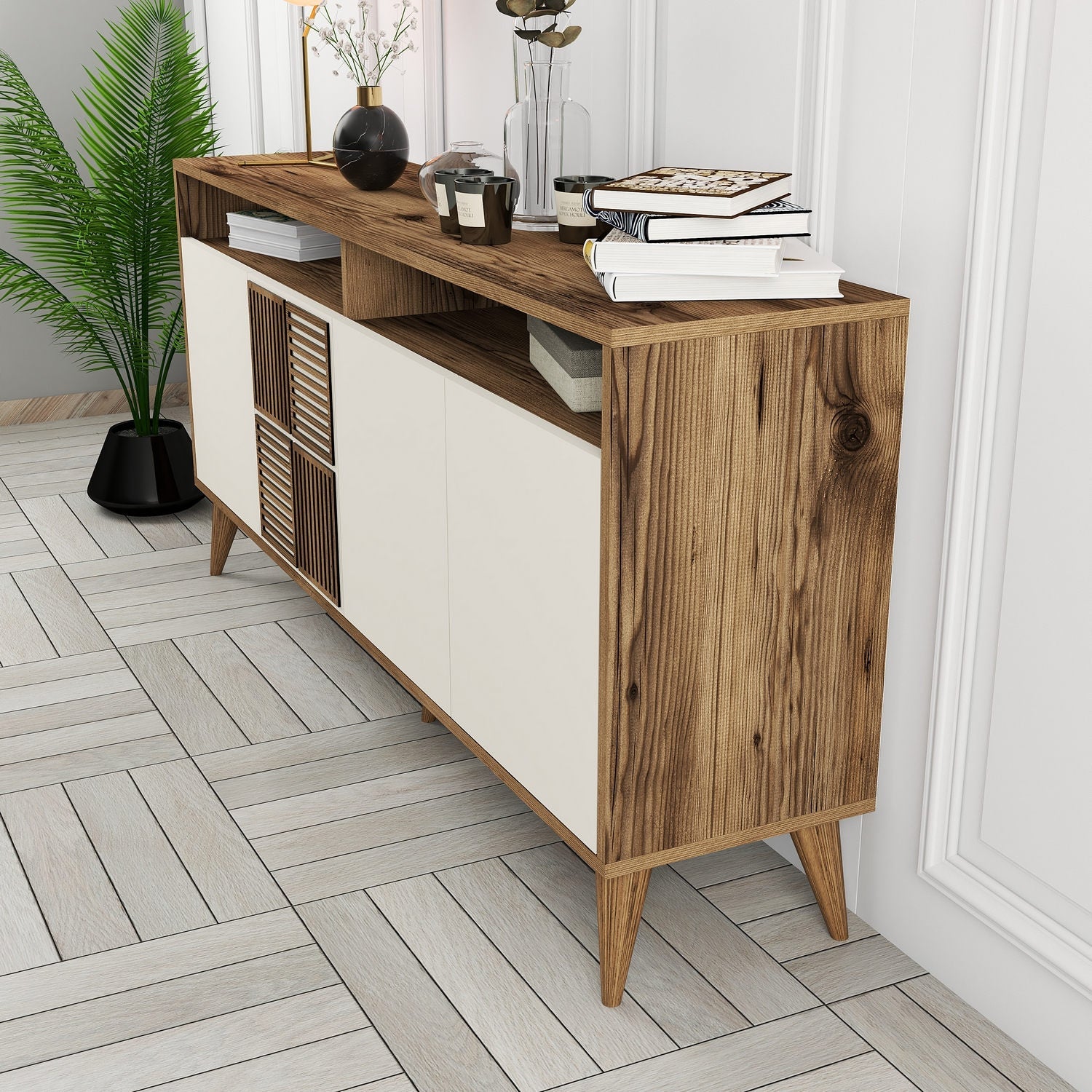 Konzolni stol Milan 160 - Walnut, Cream | AG-vitahome.hr