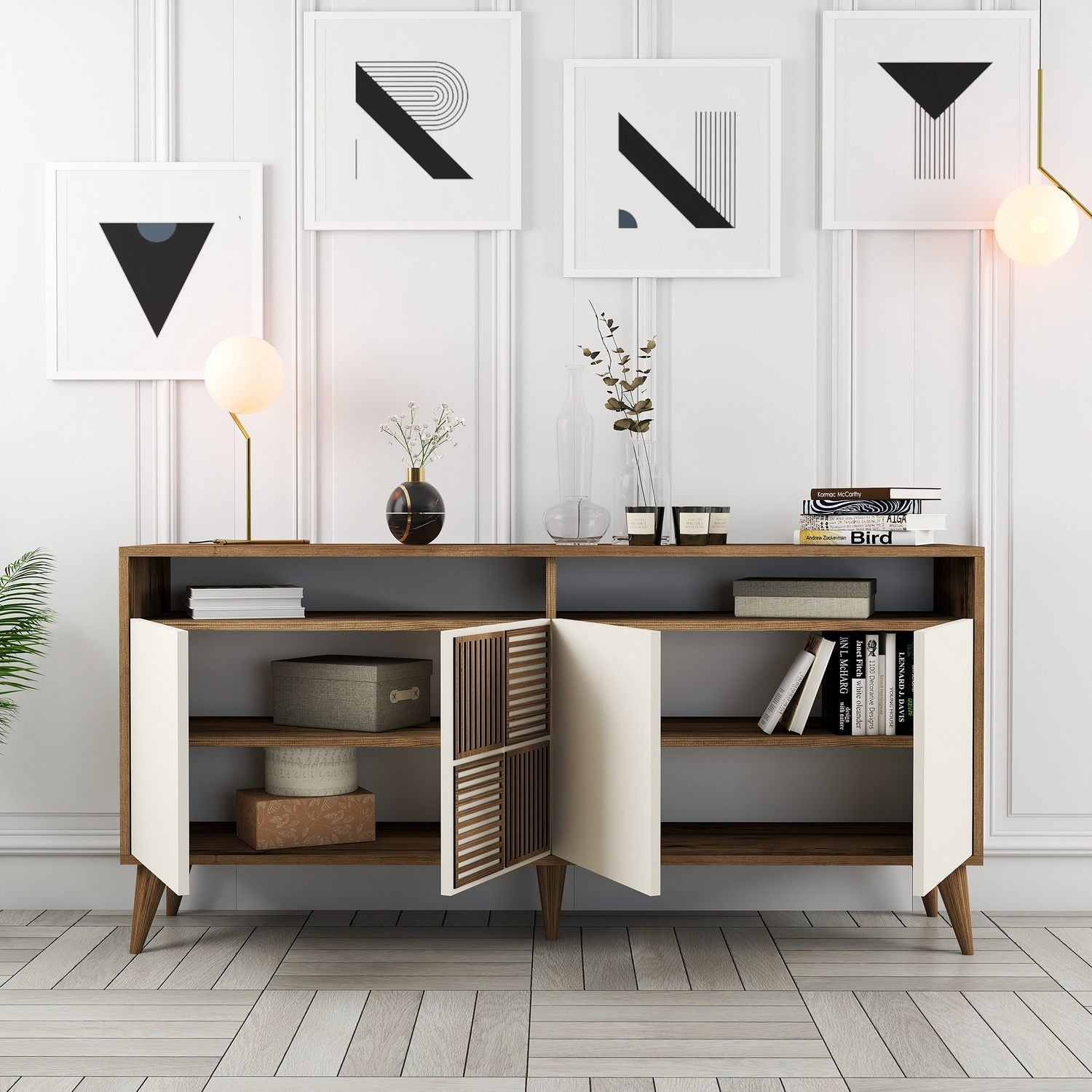 Konzolni stol Milan 160 - Walnut, Cream | AG-vitahome.hr
