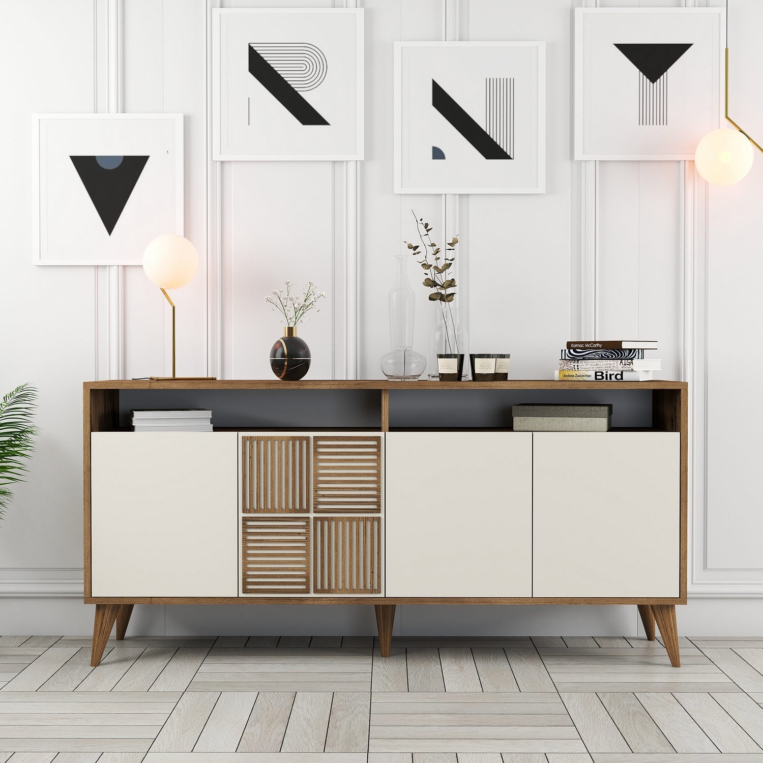 Konzolni stol Milan 160 - Walnut, Cream | AG-vitahome.hr