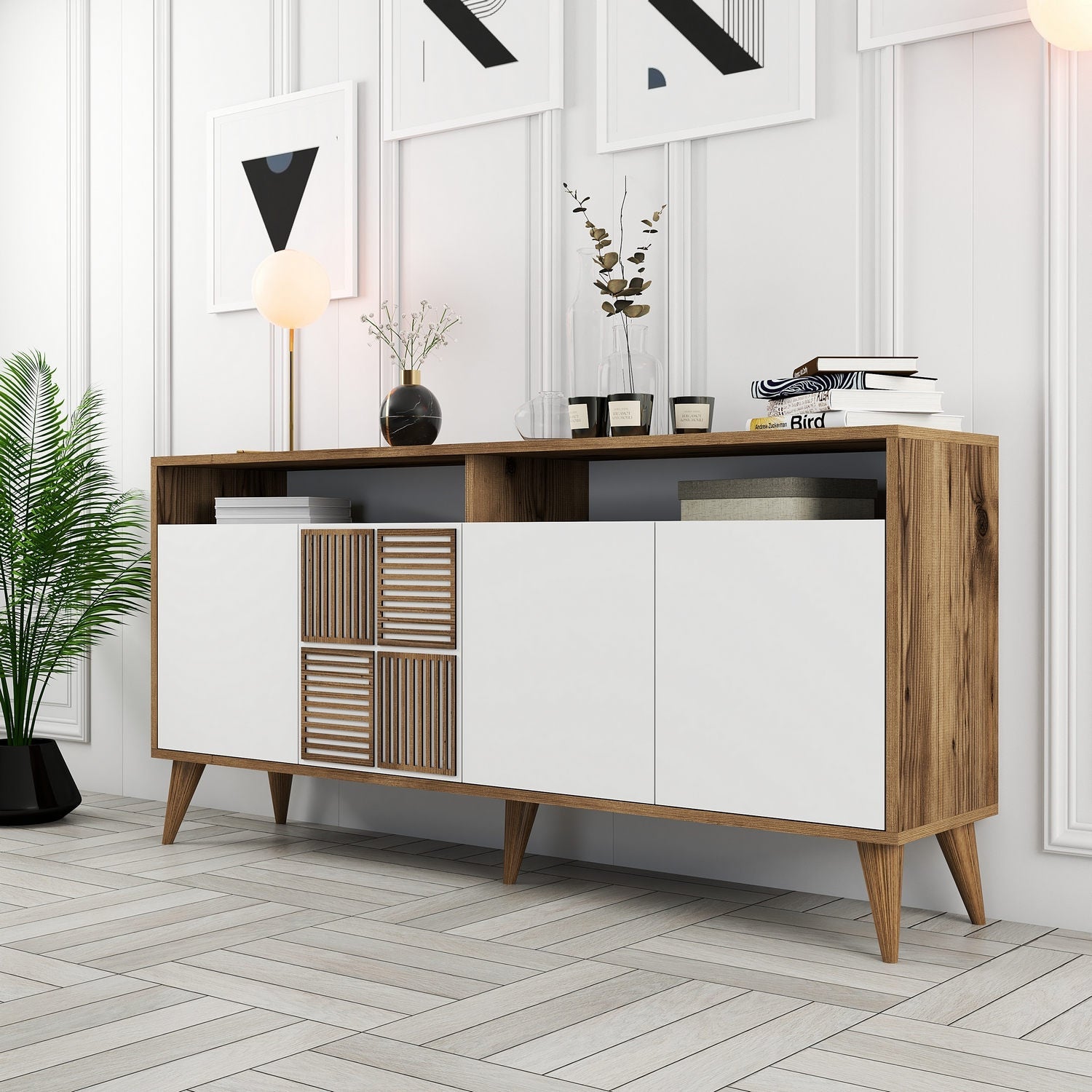 Konzolni stol Milan 160 - Walnut, White | AG-vitahome.hr