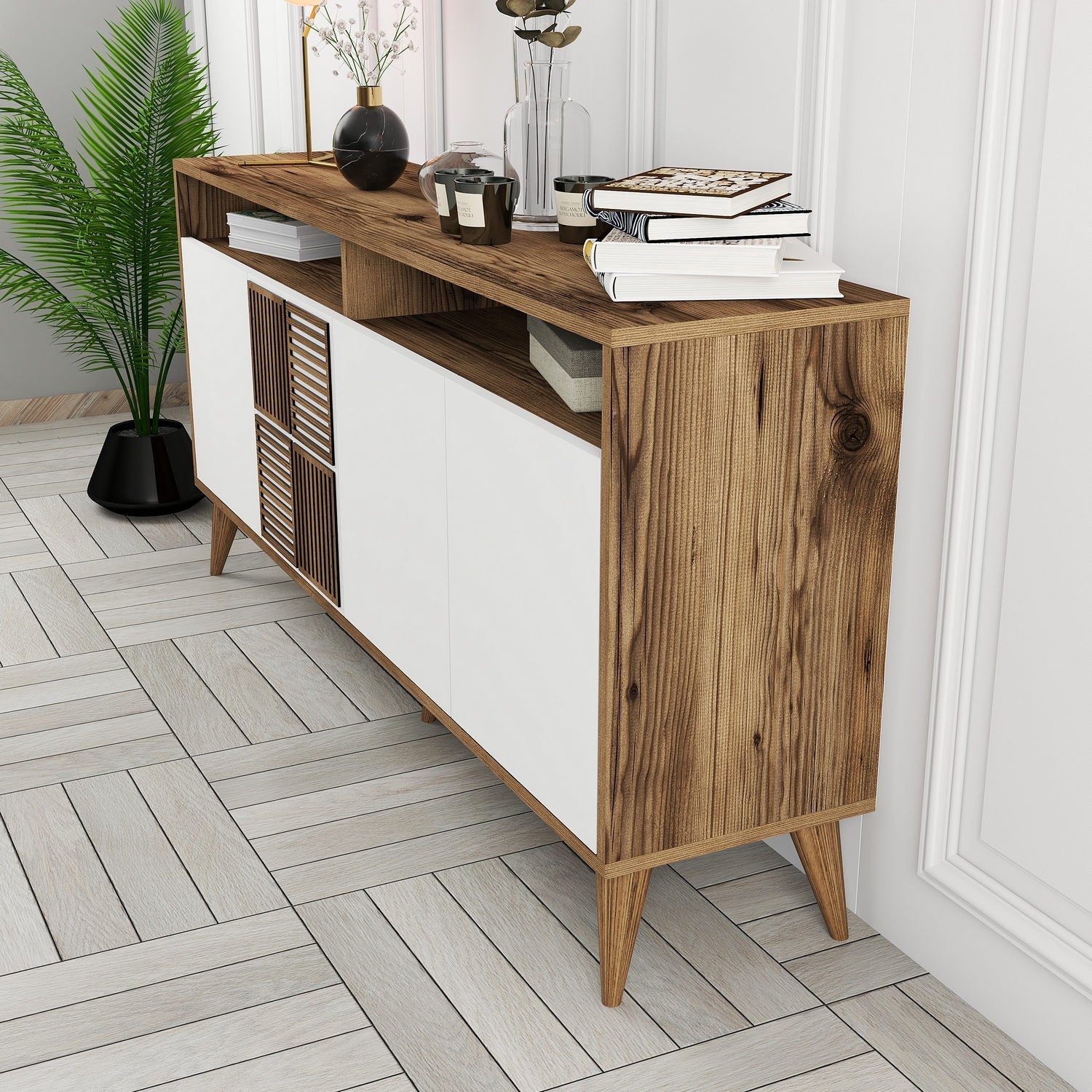 Konzolni stol Milan 160 - Walnut, White | AG-vitahome.hr