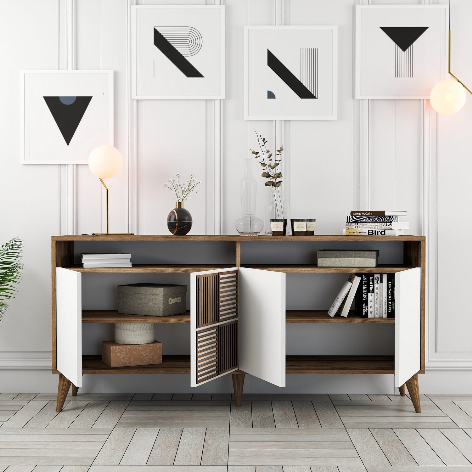Konzolni stol Milan 160 - Walnut, White | AG-vitahome.hr