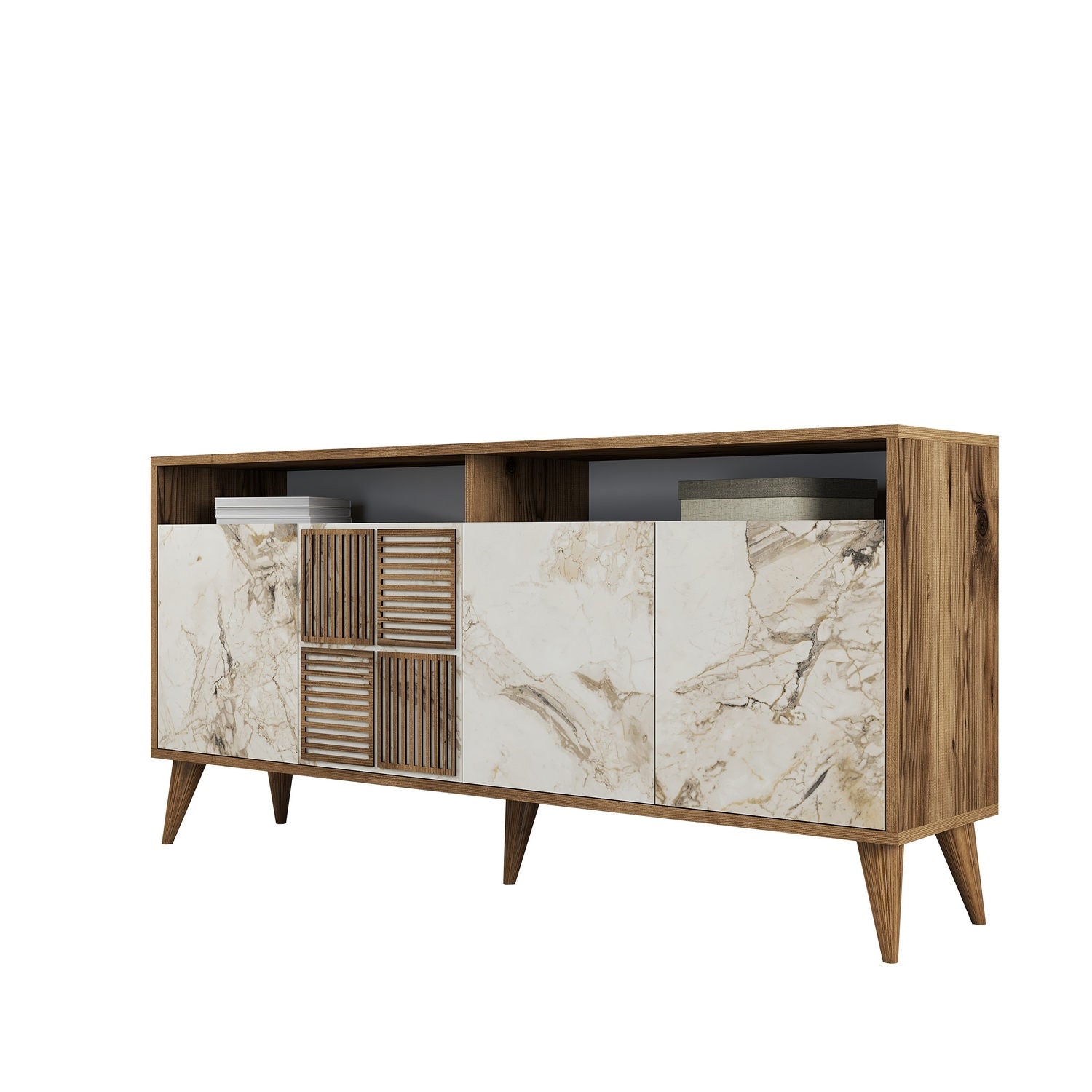 Konzolni stol Milan 160 - Walnut, White Marble | AG-vitahome.hr